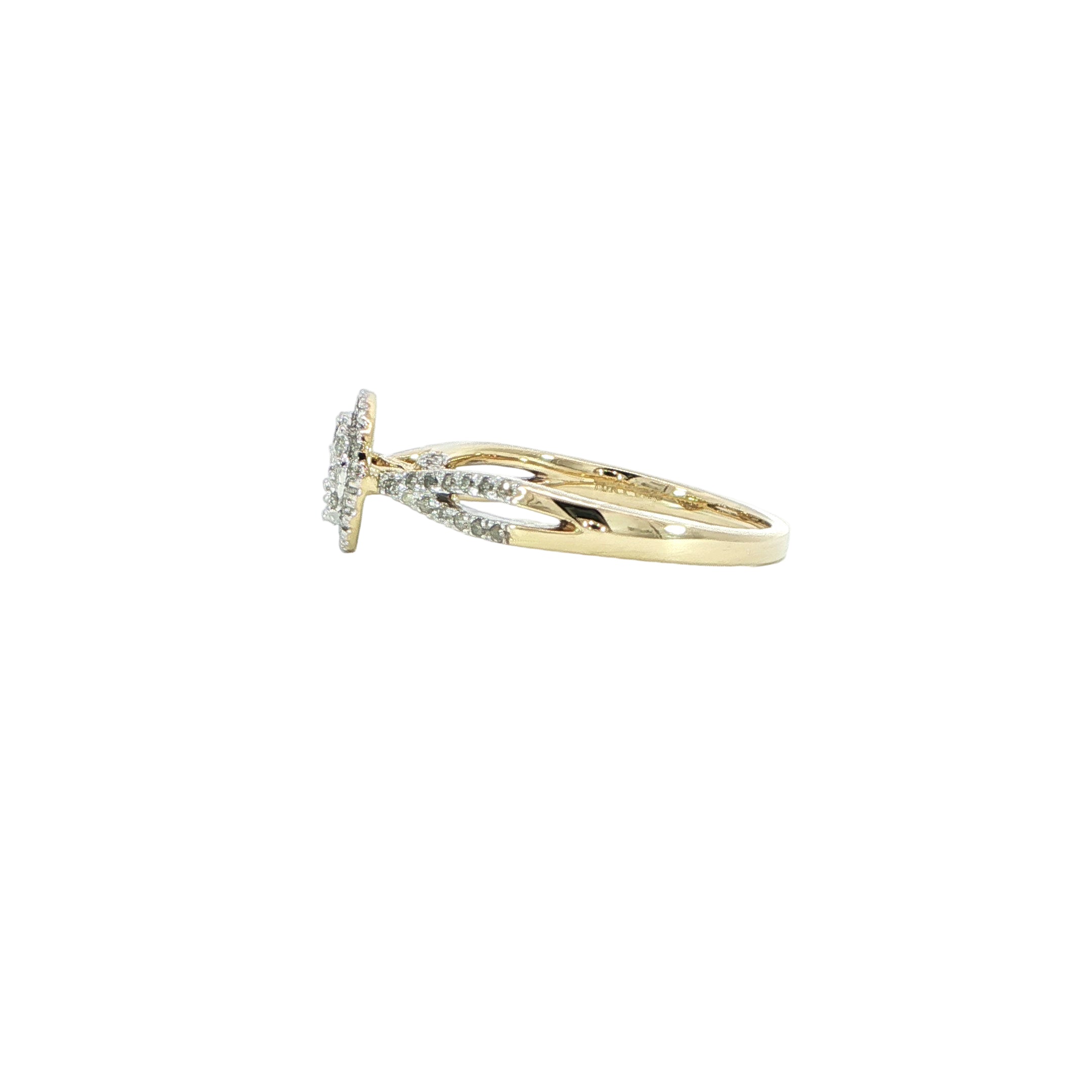 Natural Diamond Cluster Halo Ring Side