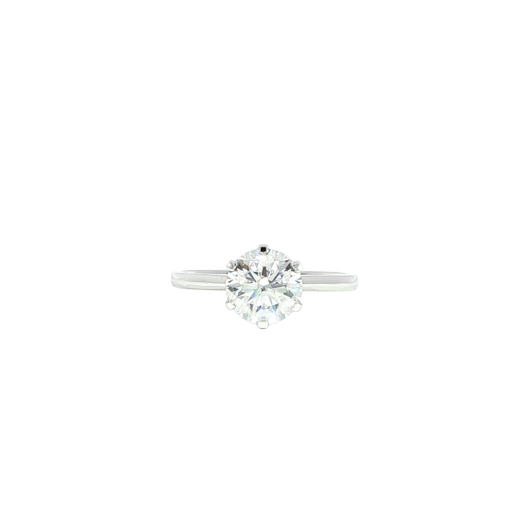 Classic 6-prong round diamond engagement ring in 14K white gold