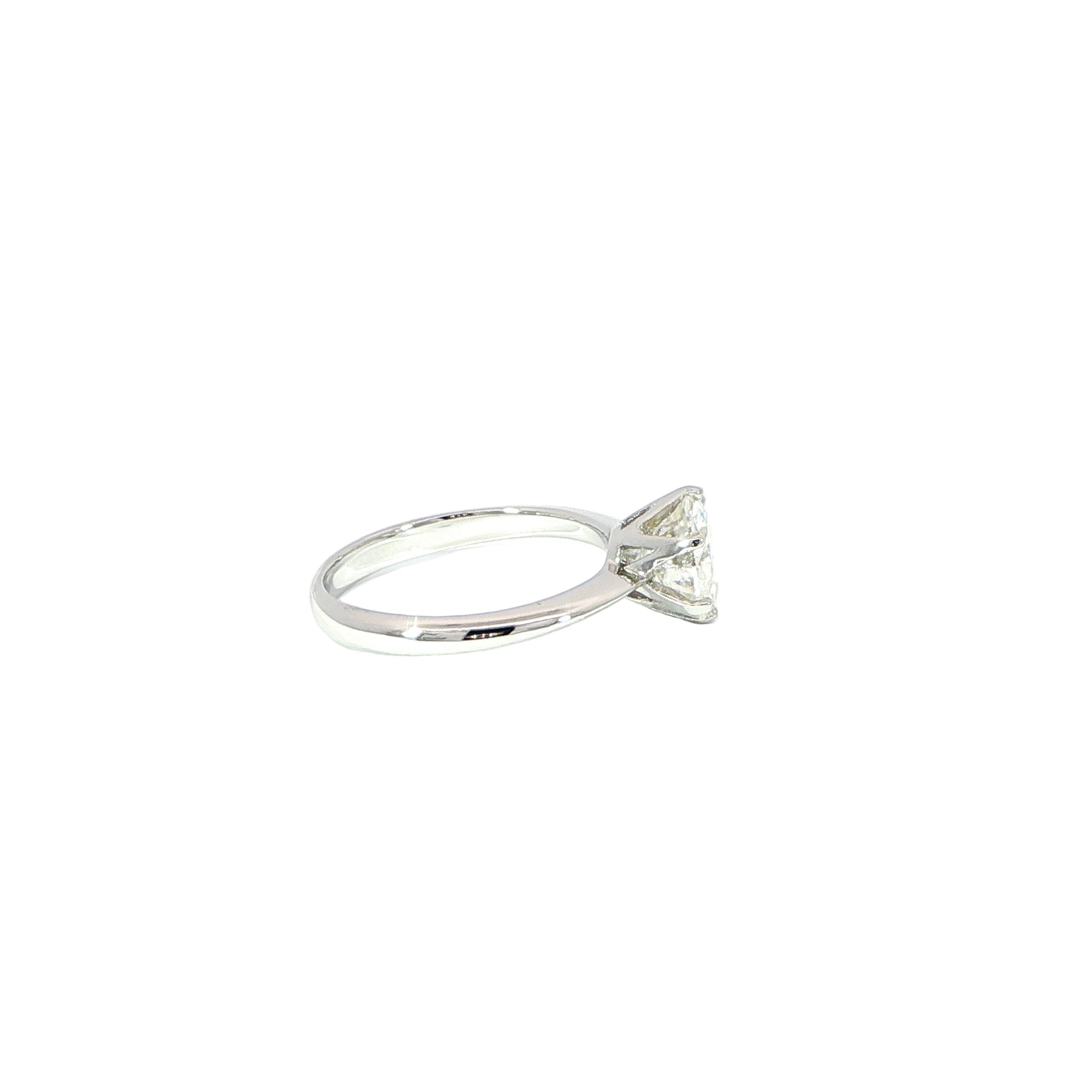Classic Sterling Silver 2CT Solitaire Ring Side