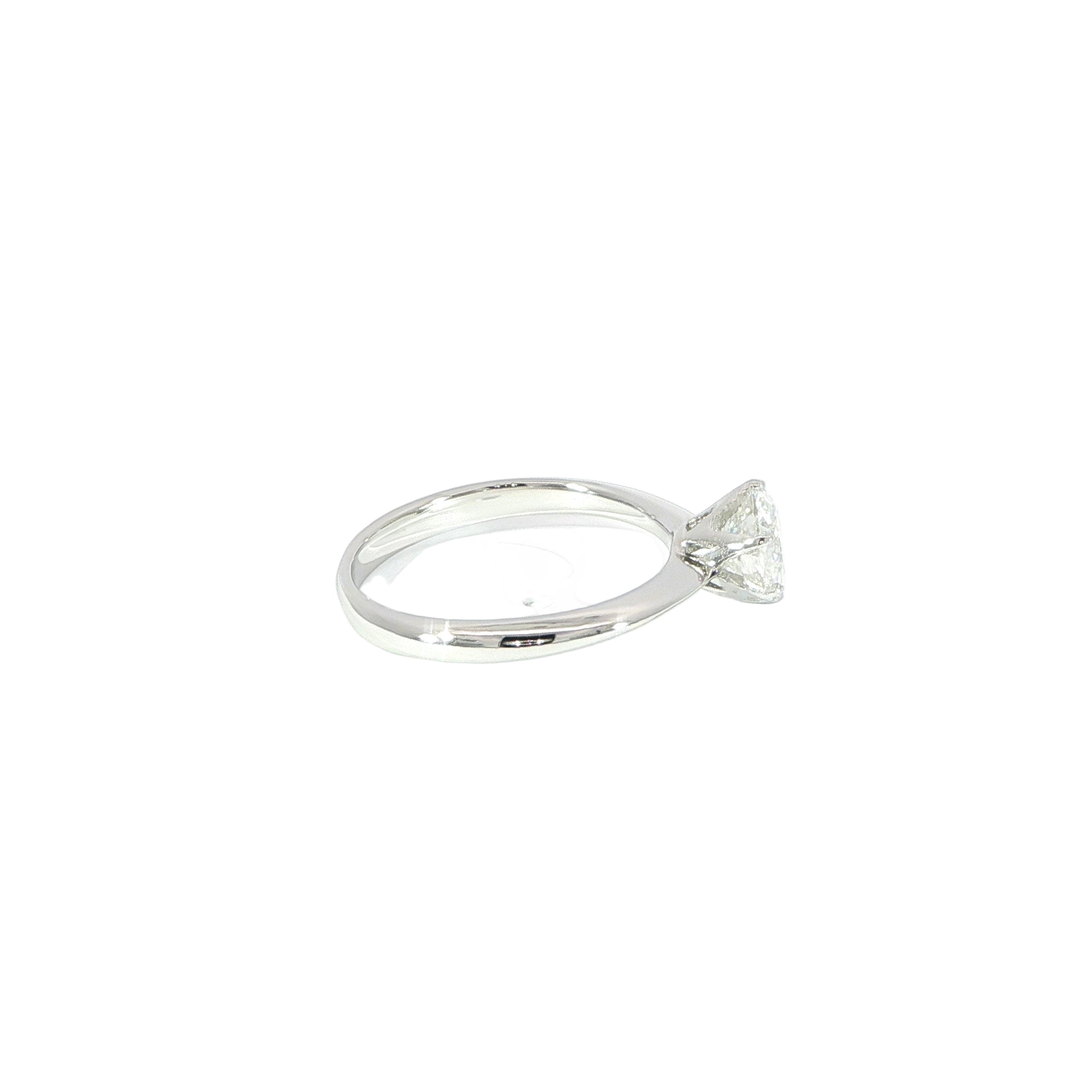 Classic Sterling Silver Solitaire Engagement Ring Side