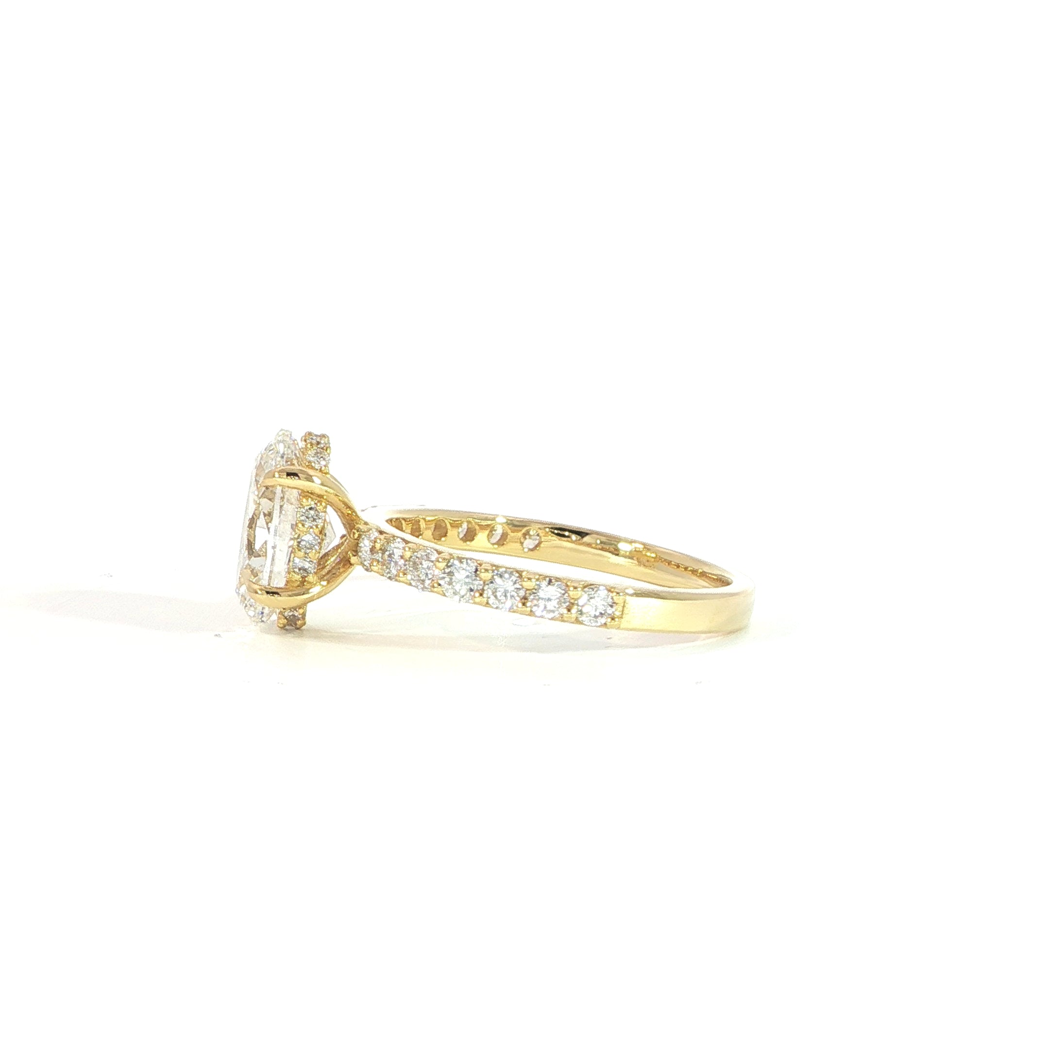 14K gold engagement ring with 2.58 carat total diamond weight