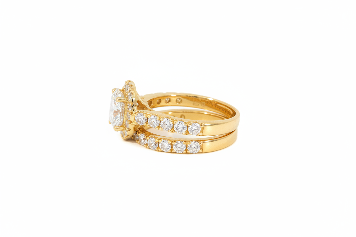 VVS moissanite oval ring set crafted in sterling silver