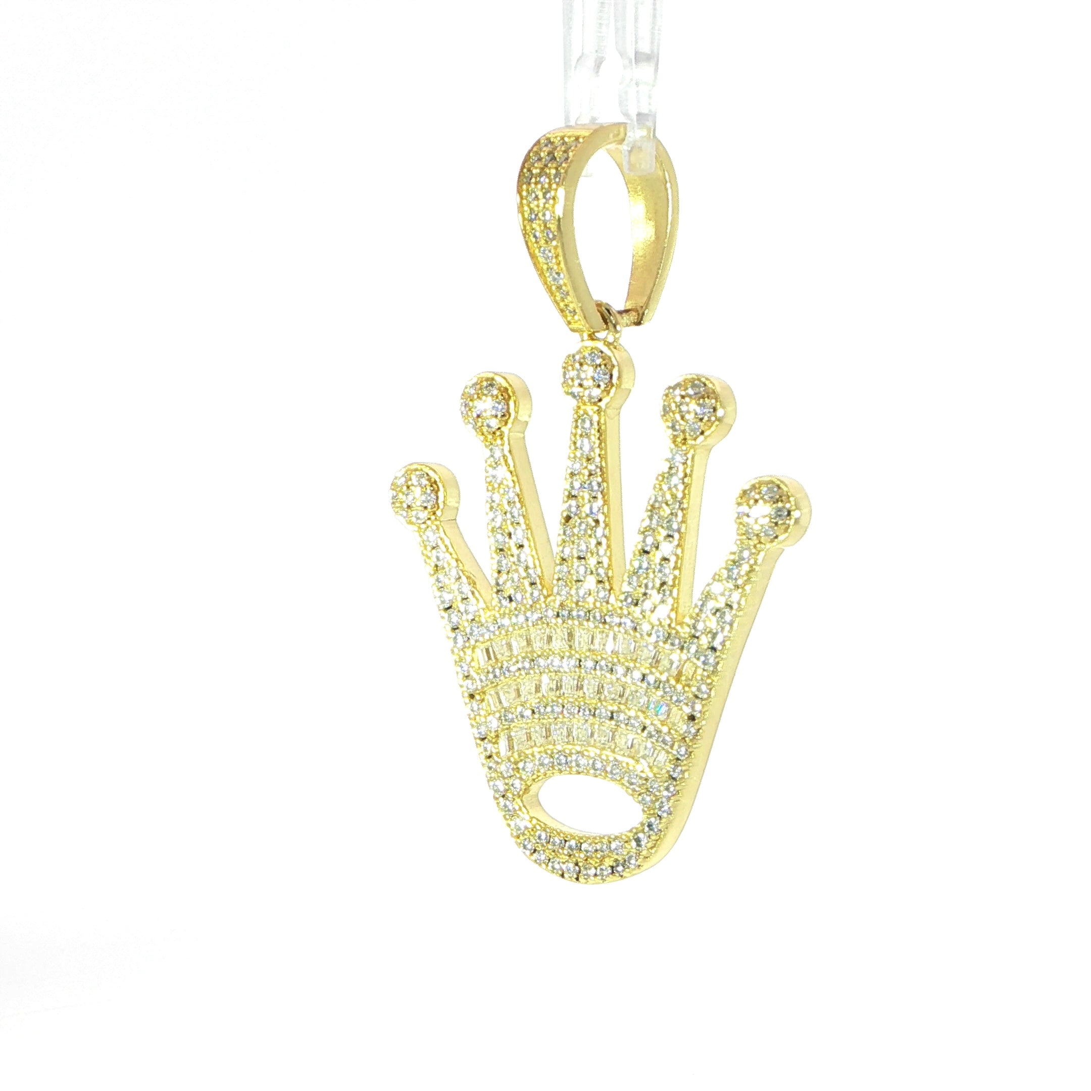 Royal crown pendant featuring VVS moissanite stones