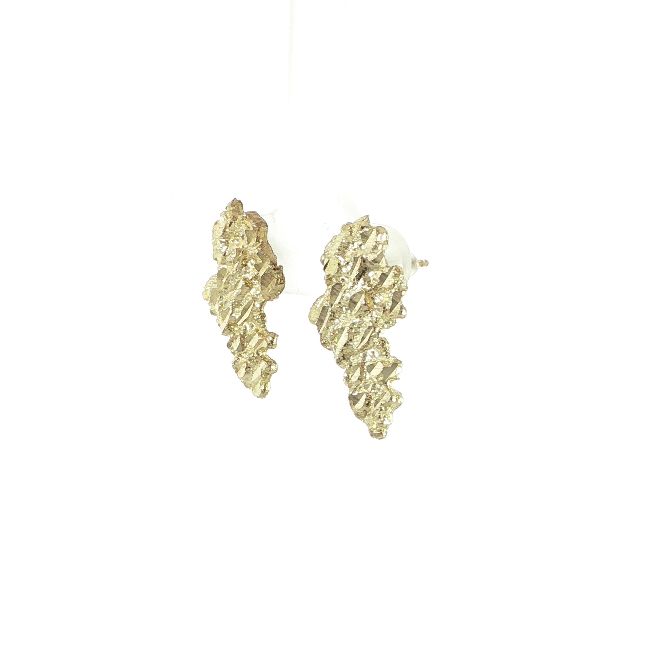 Bold yellow gold nugget earrings for everyday wear