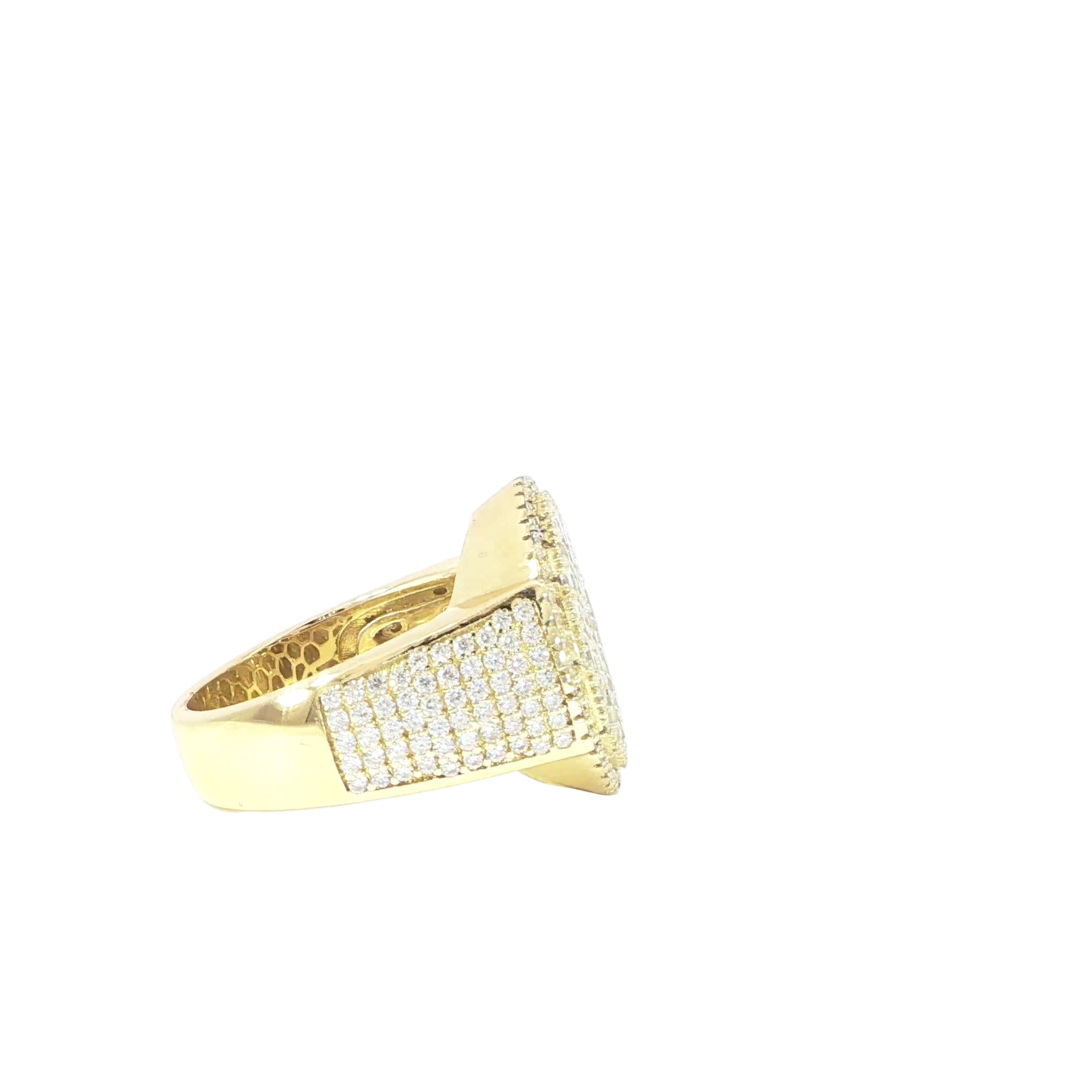 925 sterling silver round moissanite ring with baguette accents