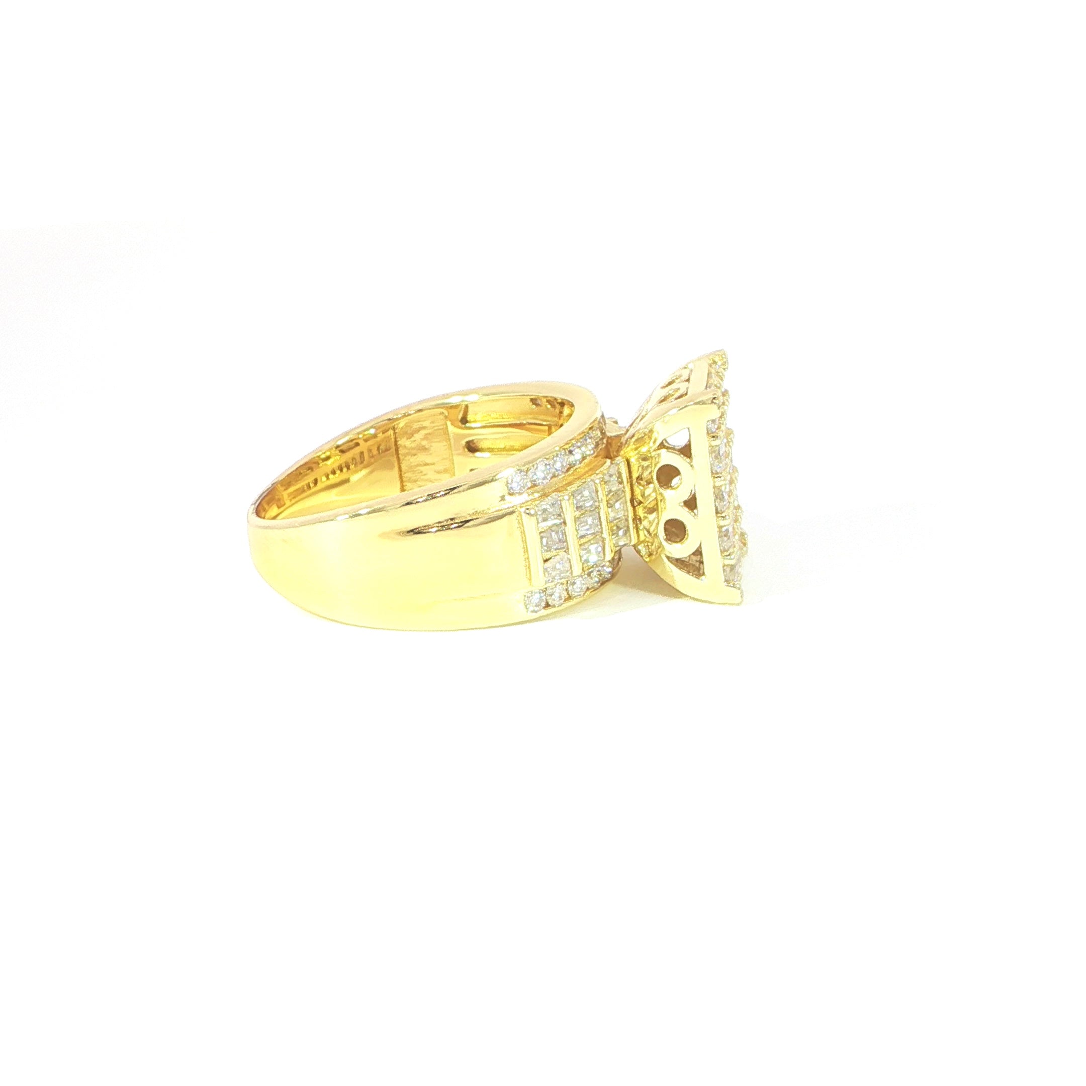 Sterling silver iced-out ring with VVS moissanite brilliance