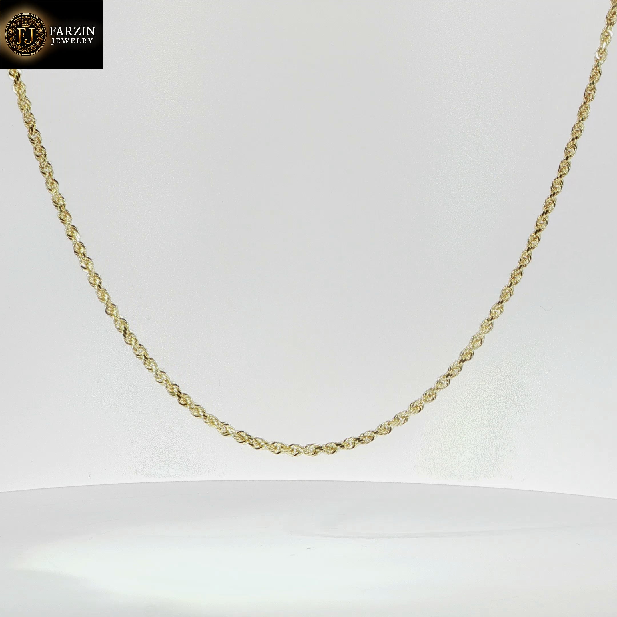 10K Yellow Gold Solid Rope Chain - 2.2 MM