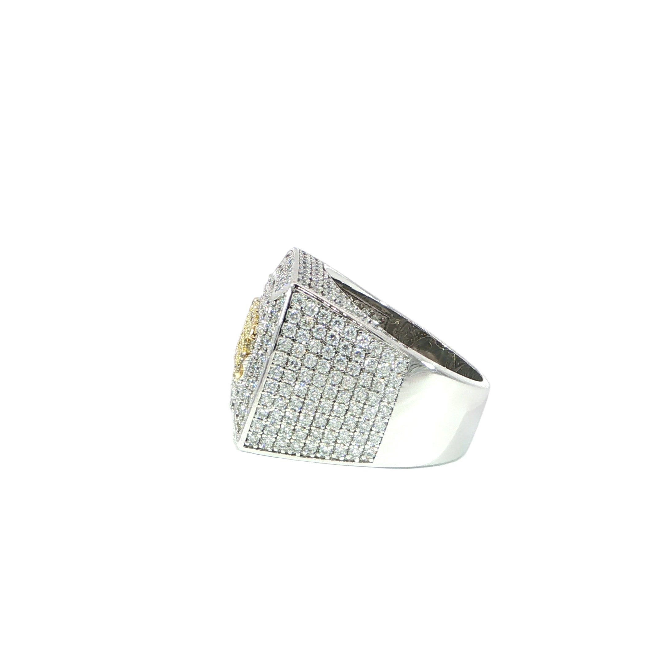 Square Cluster Ring with KING Design Side