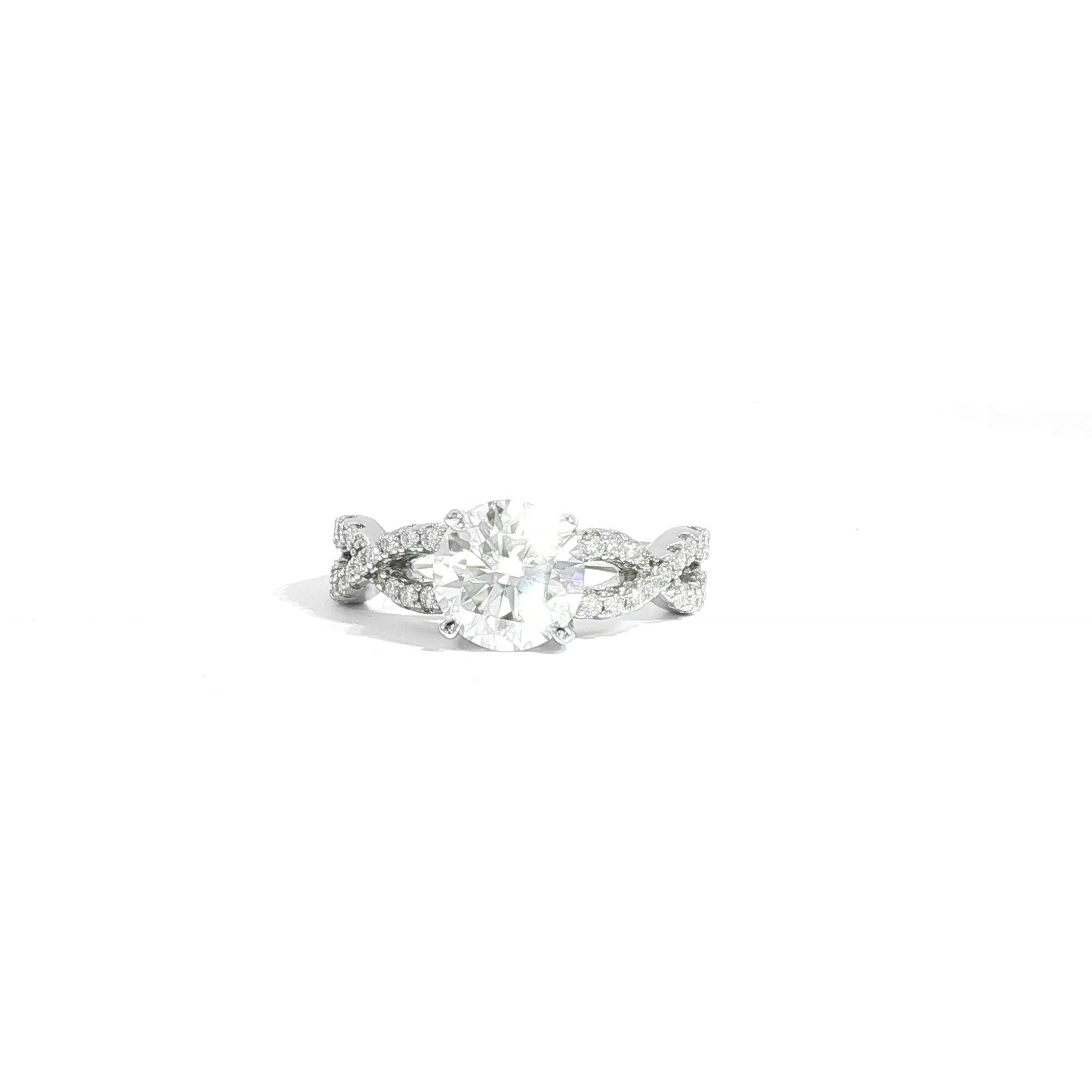 Sterling Silver Infinity Twist Ring with 3CT VVS Moissanite