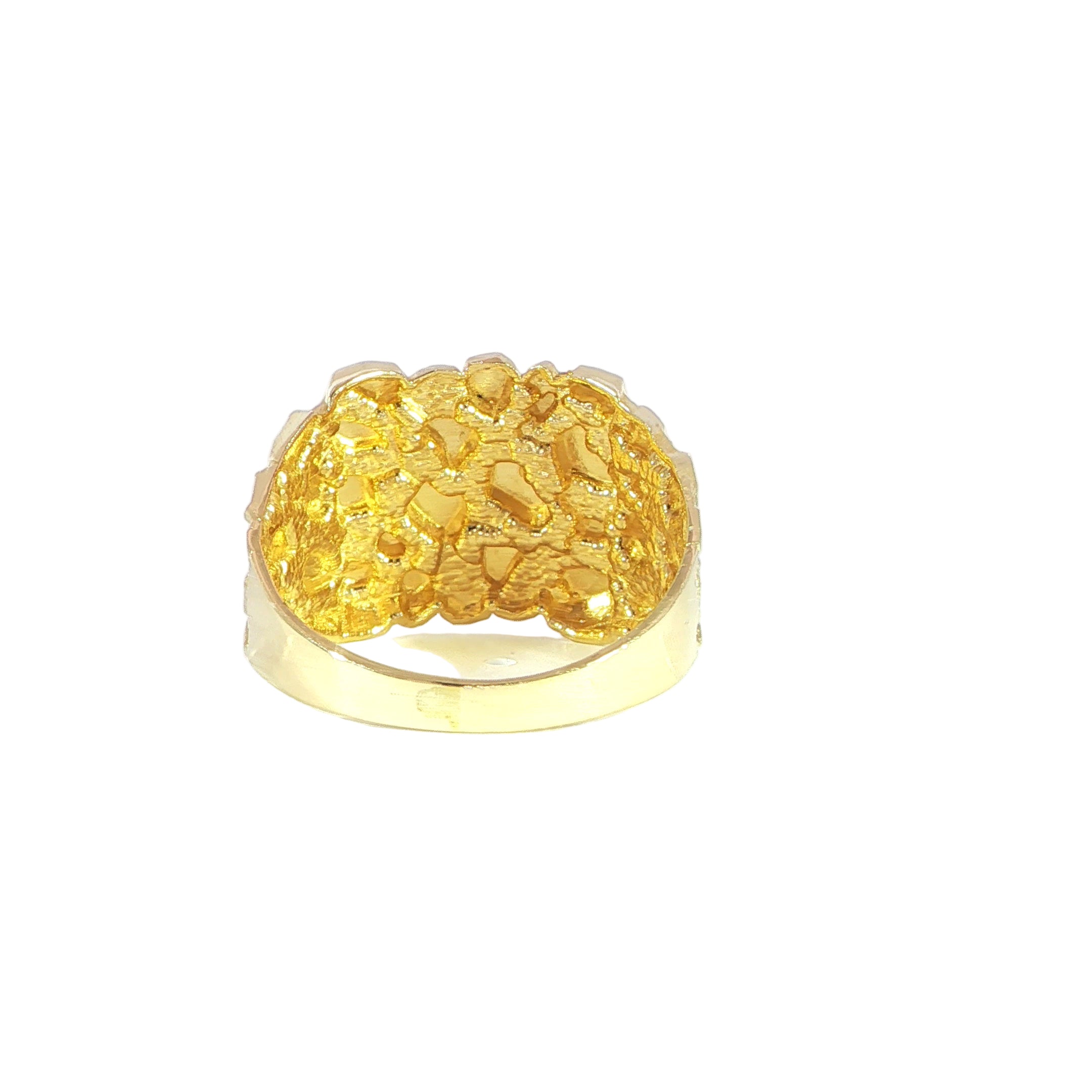 Textured 14K Gold Nugget Ring Back