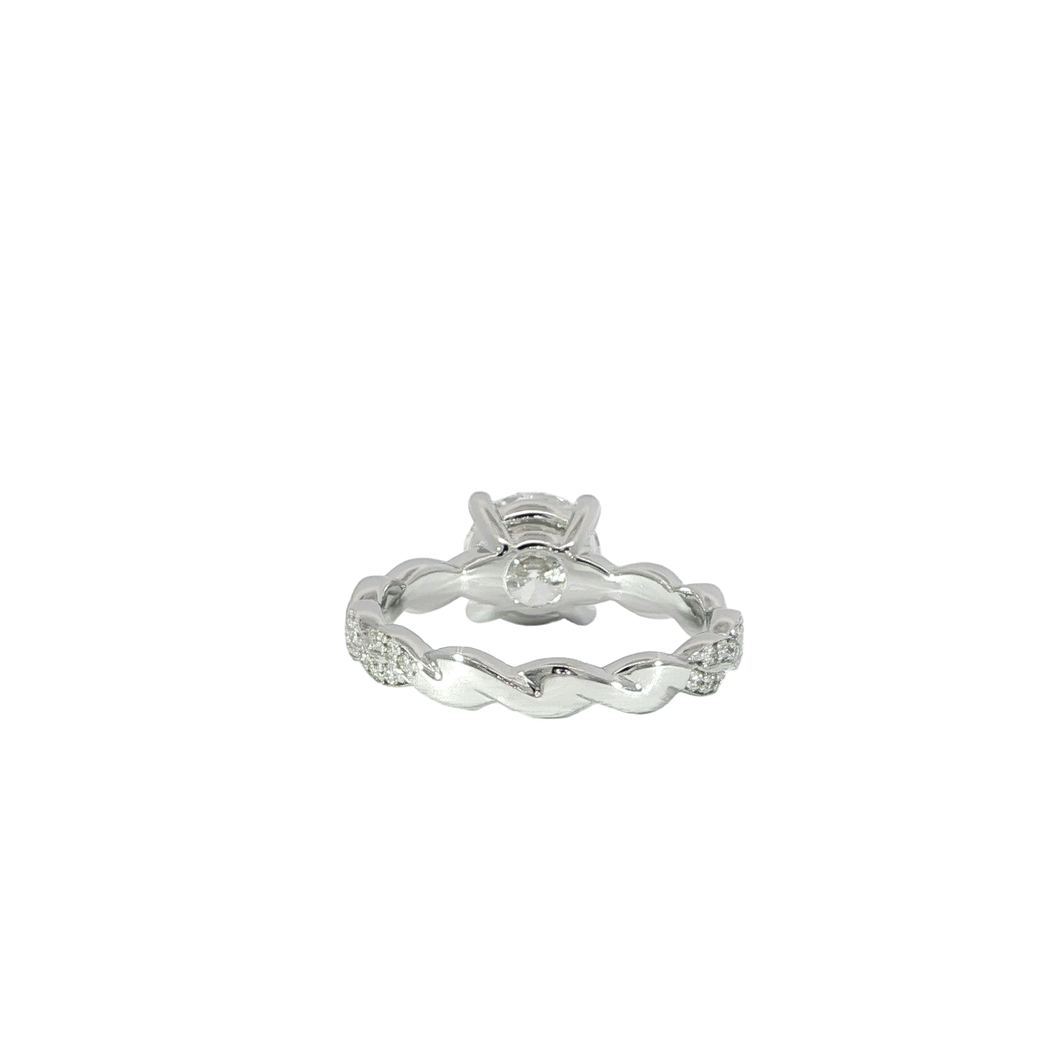 Elegant round lab-grown diamond engagement ring back