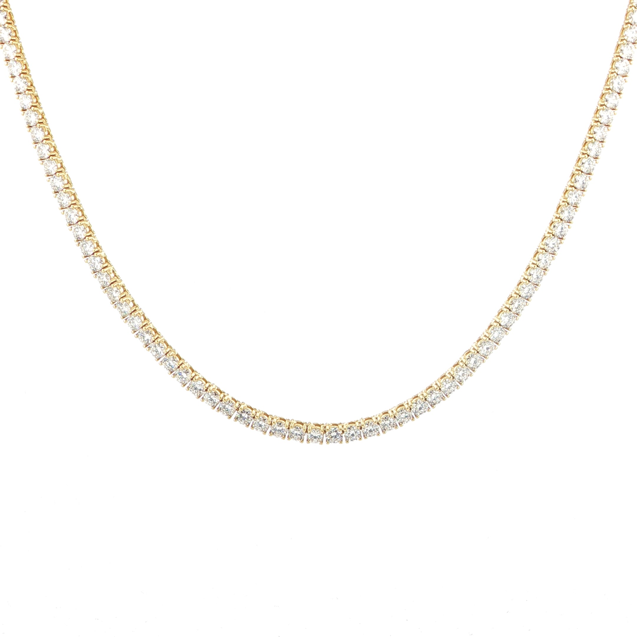 925 Sterling Silver 4MM Classic Tennis Chain Necklace With White VVS Moissanite Stones.