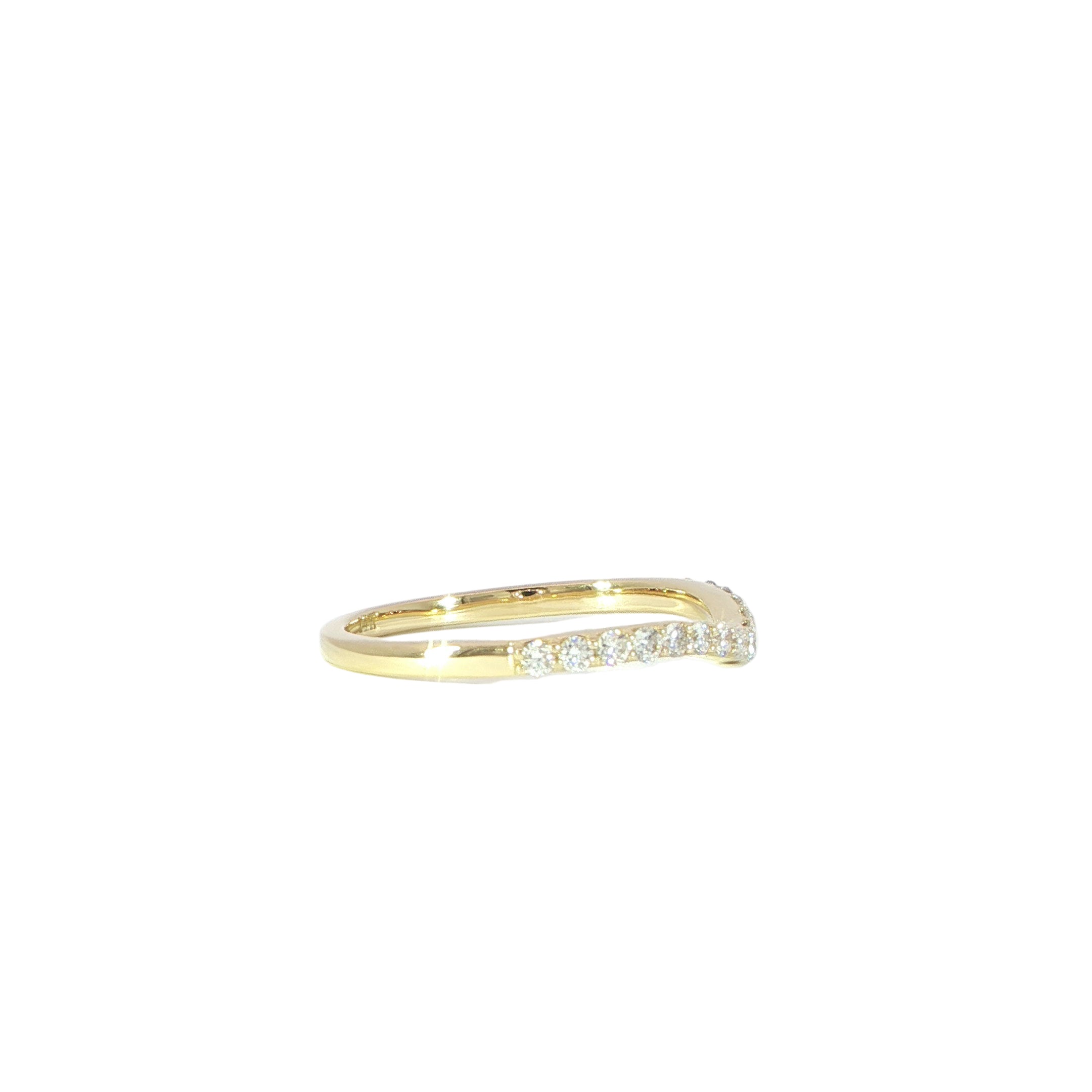 14K gold contour band with diamonds side