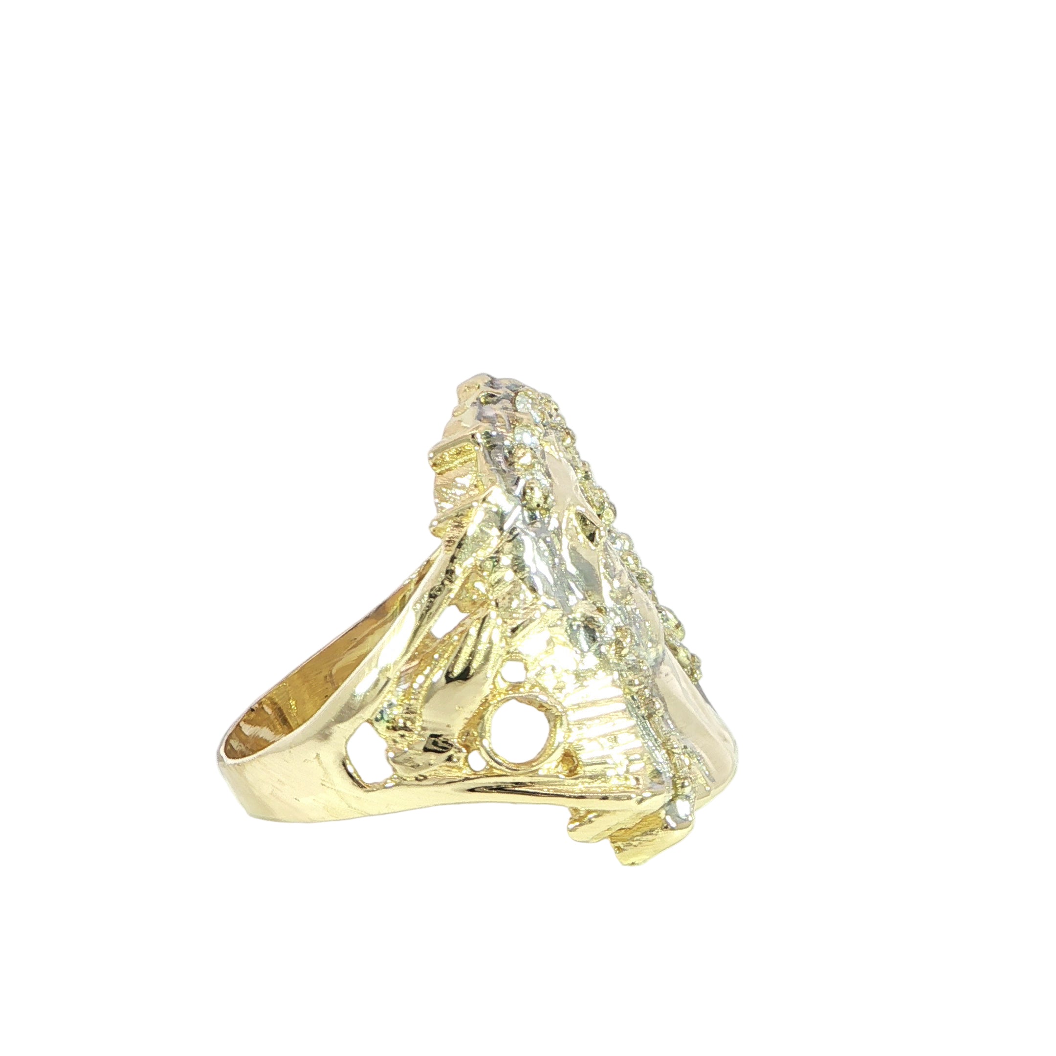 Luxury Jesus Head Diamond Ring Side