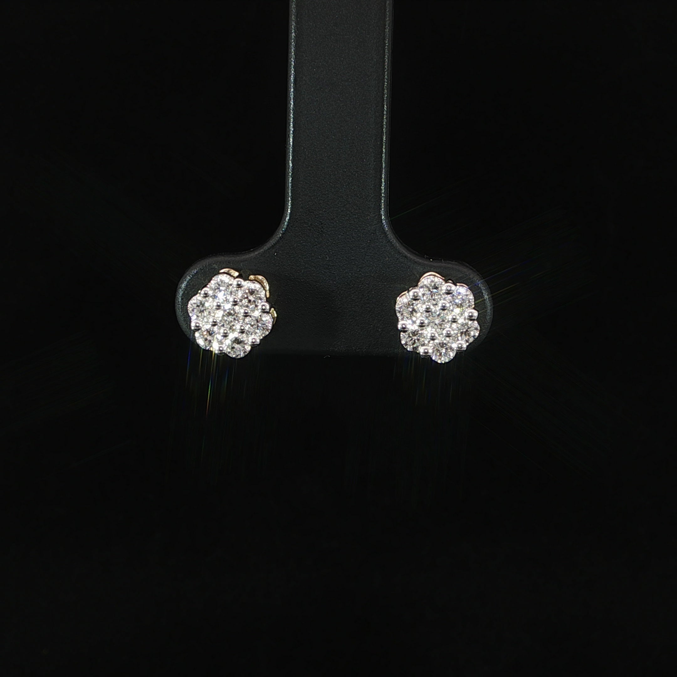 0.49 CTW lab-grown diamond stud earrings crafted in yellow gold