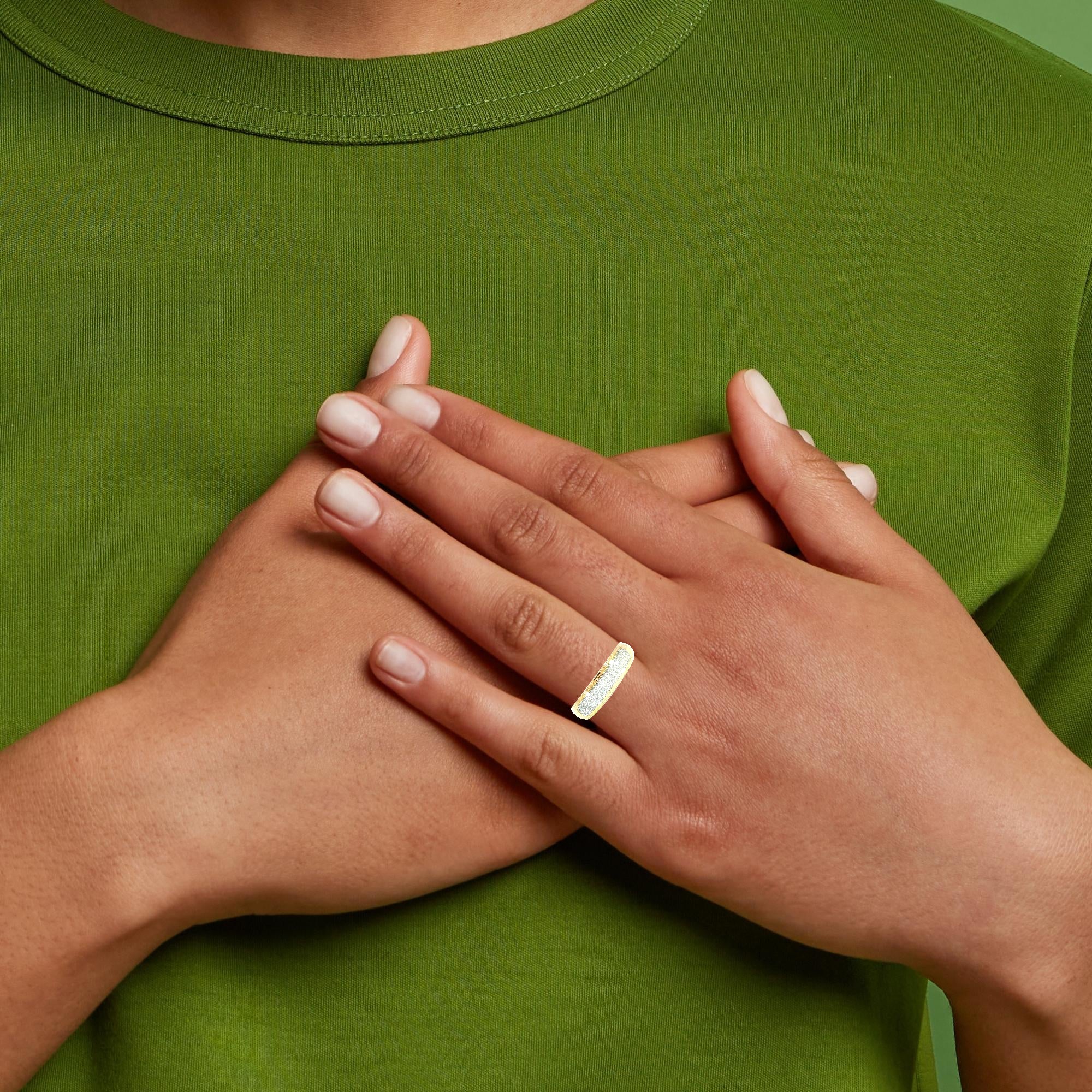 10K Yellow Gold Natural Diamond Band Ring