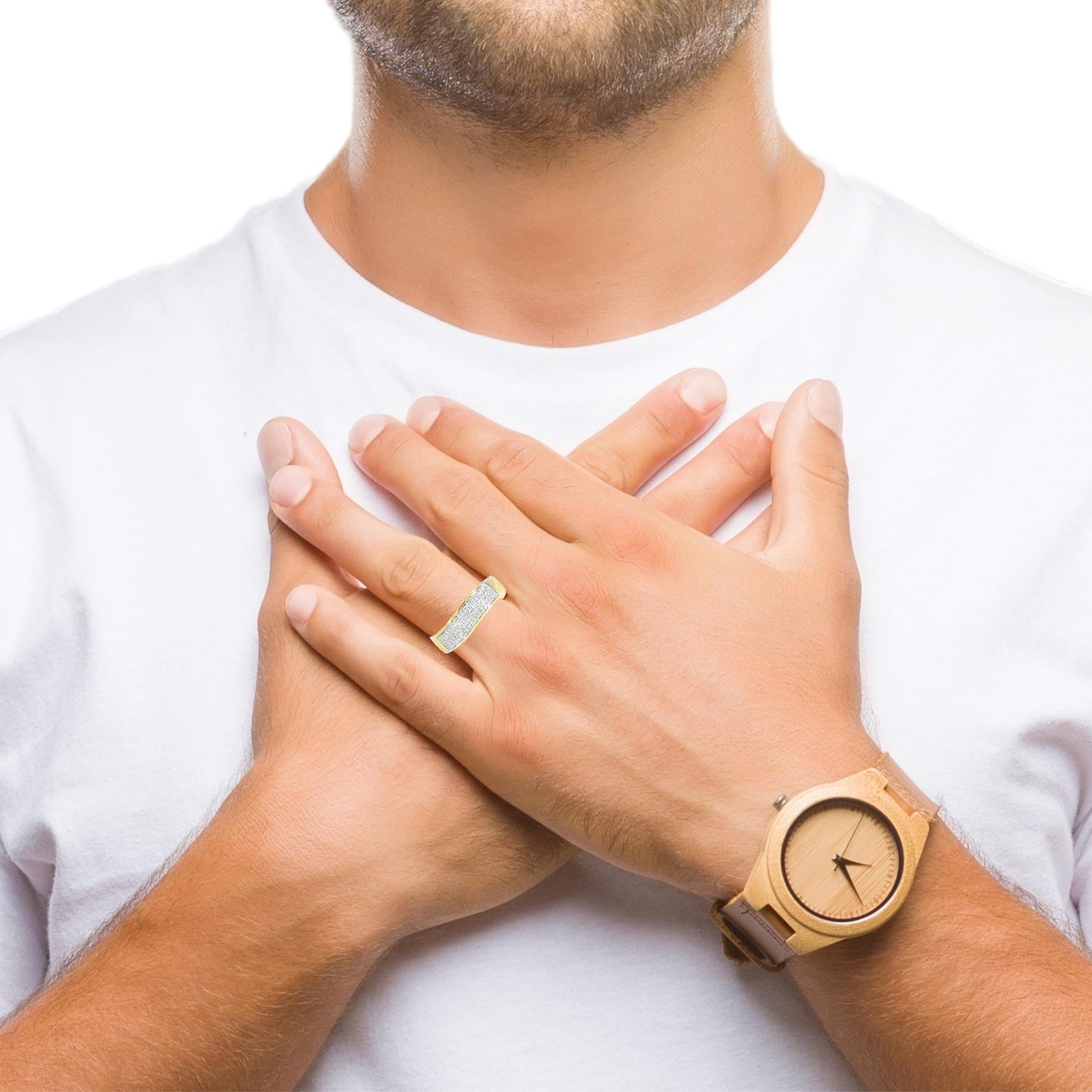 10K Yellow Gold Natural Diamond Band Ring