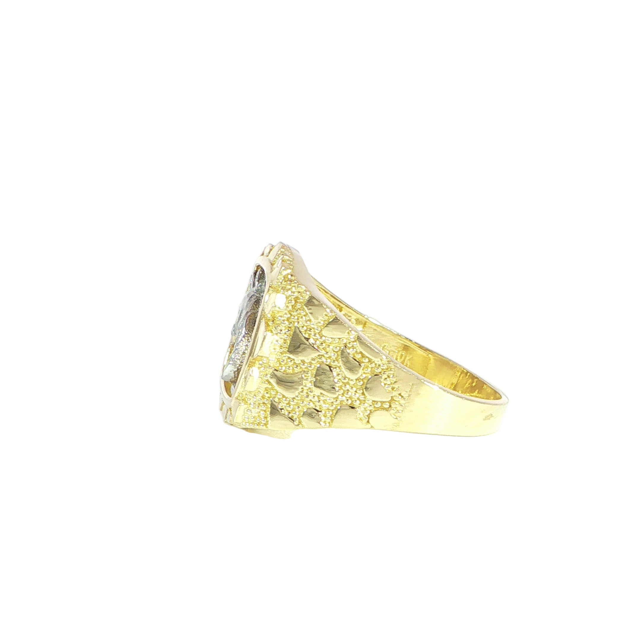 10K Two-Tone Horseshoe Ring – 16mm