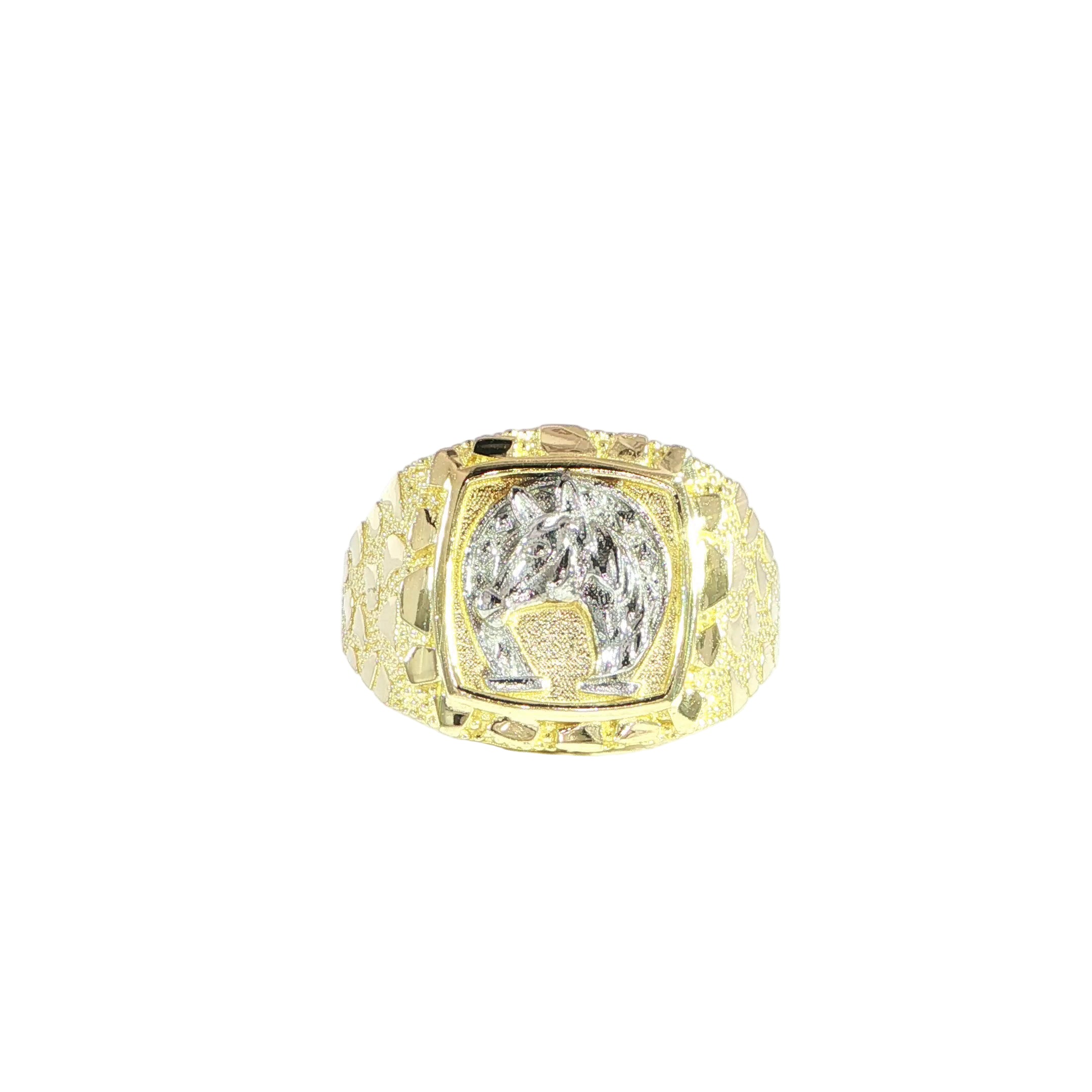 10K Two-Tone Horseshoe Ring – 16mm