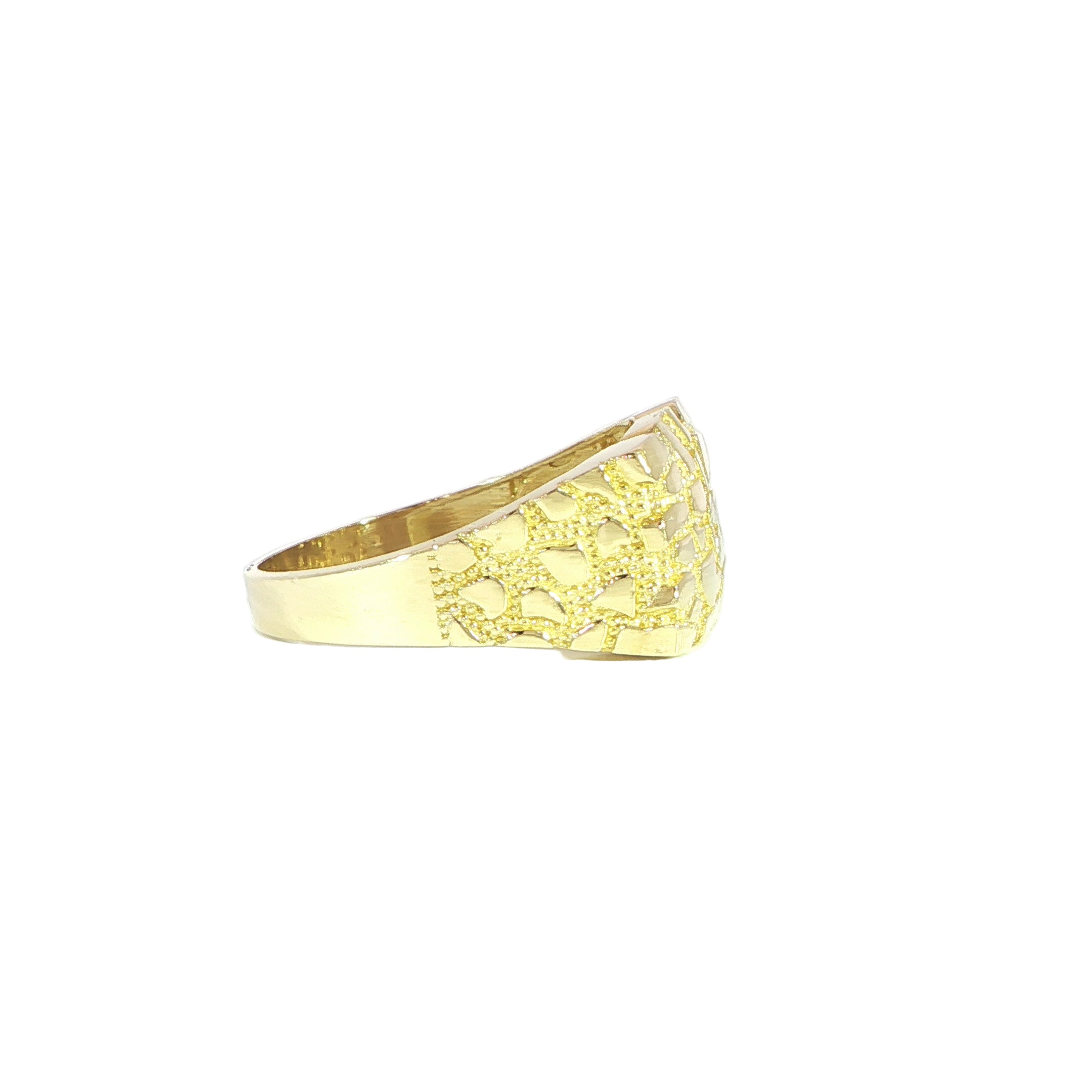 10K Yellow Gold Solid Nugget Ring - 1