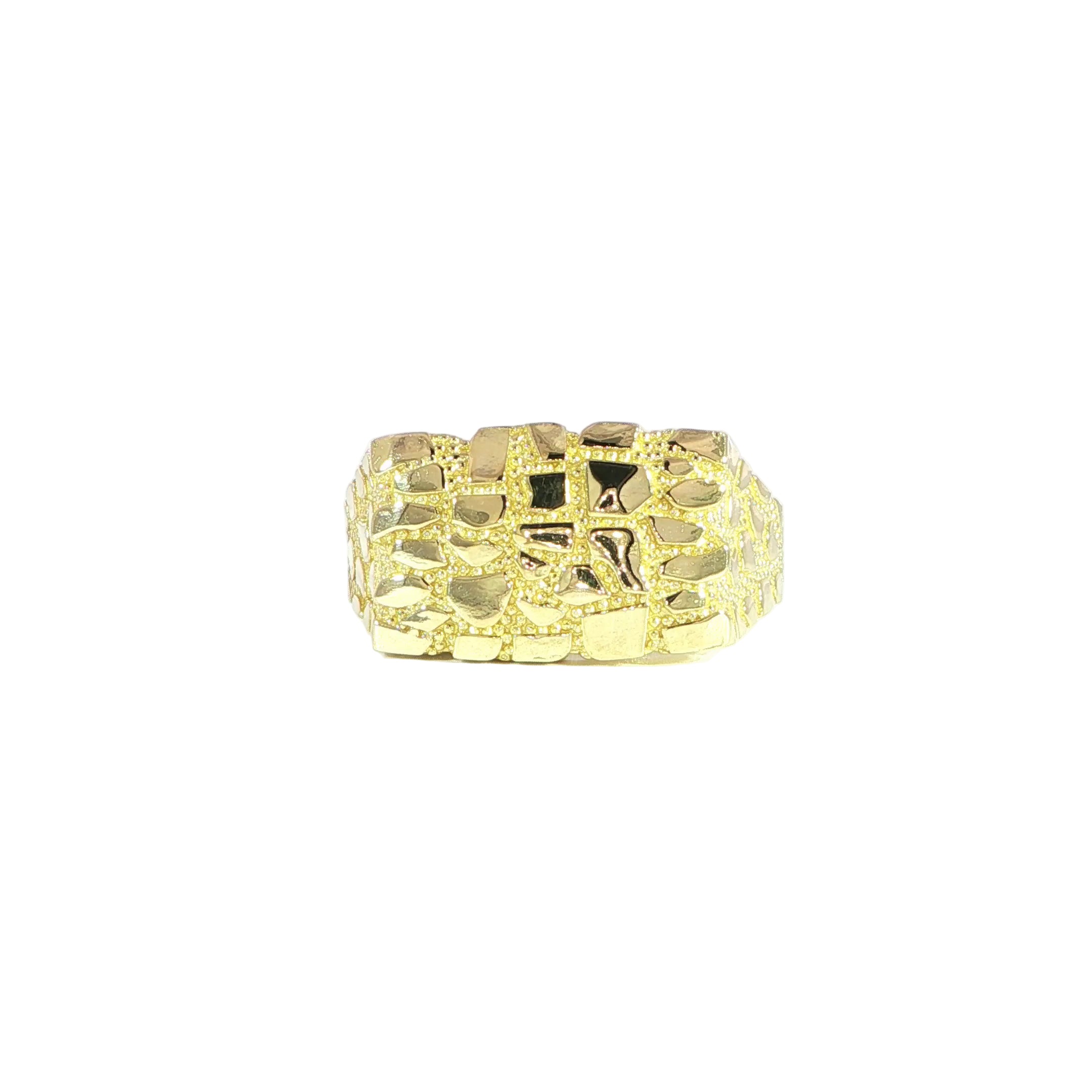 10K Yellow Gold Solid Nugget Ring - 1