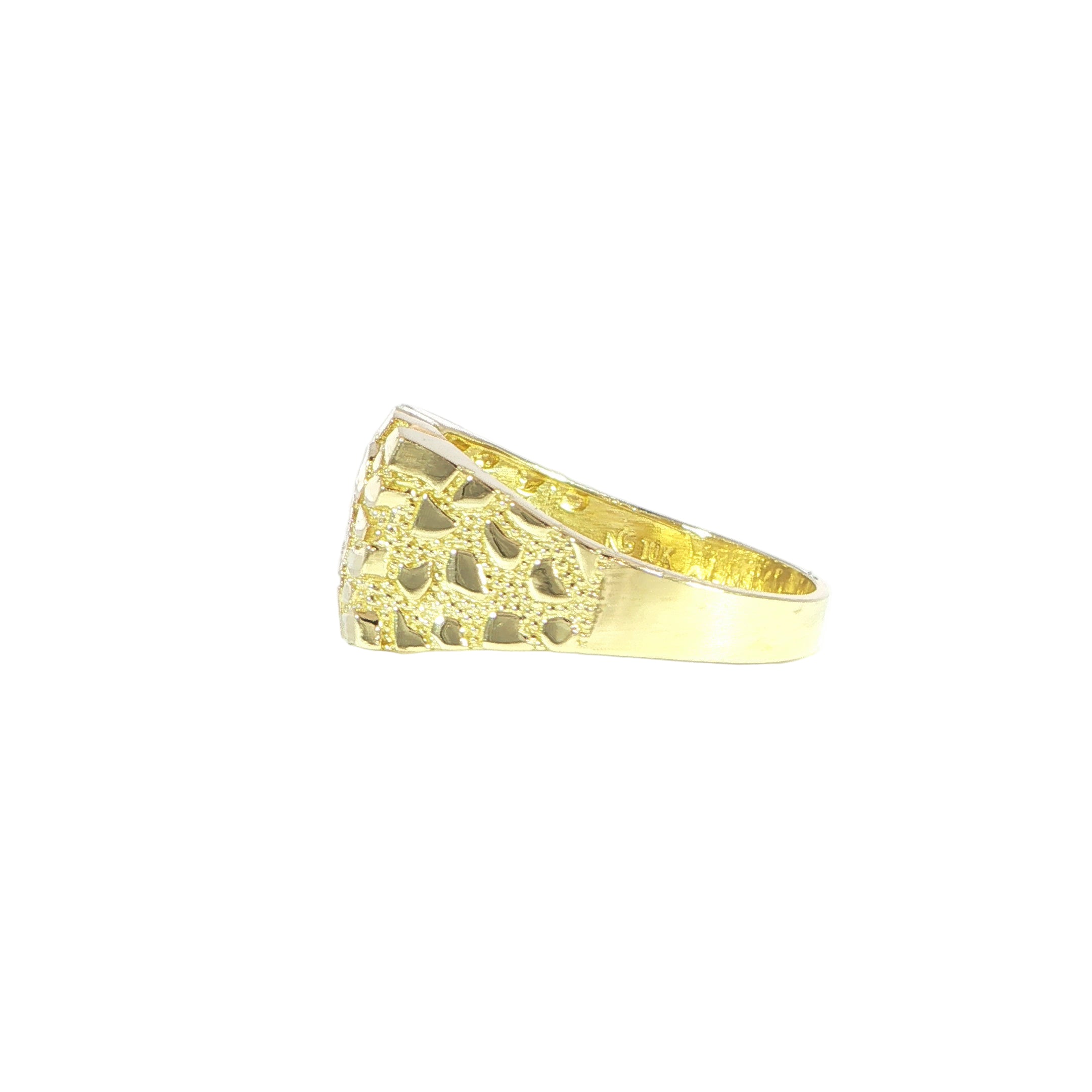 10K Yellow Gold Solid Nugget Ring - 1