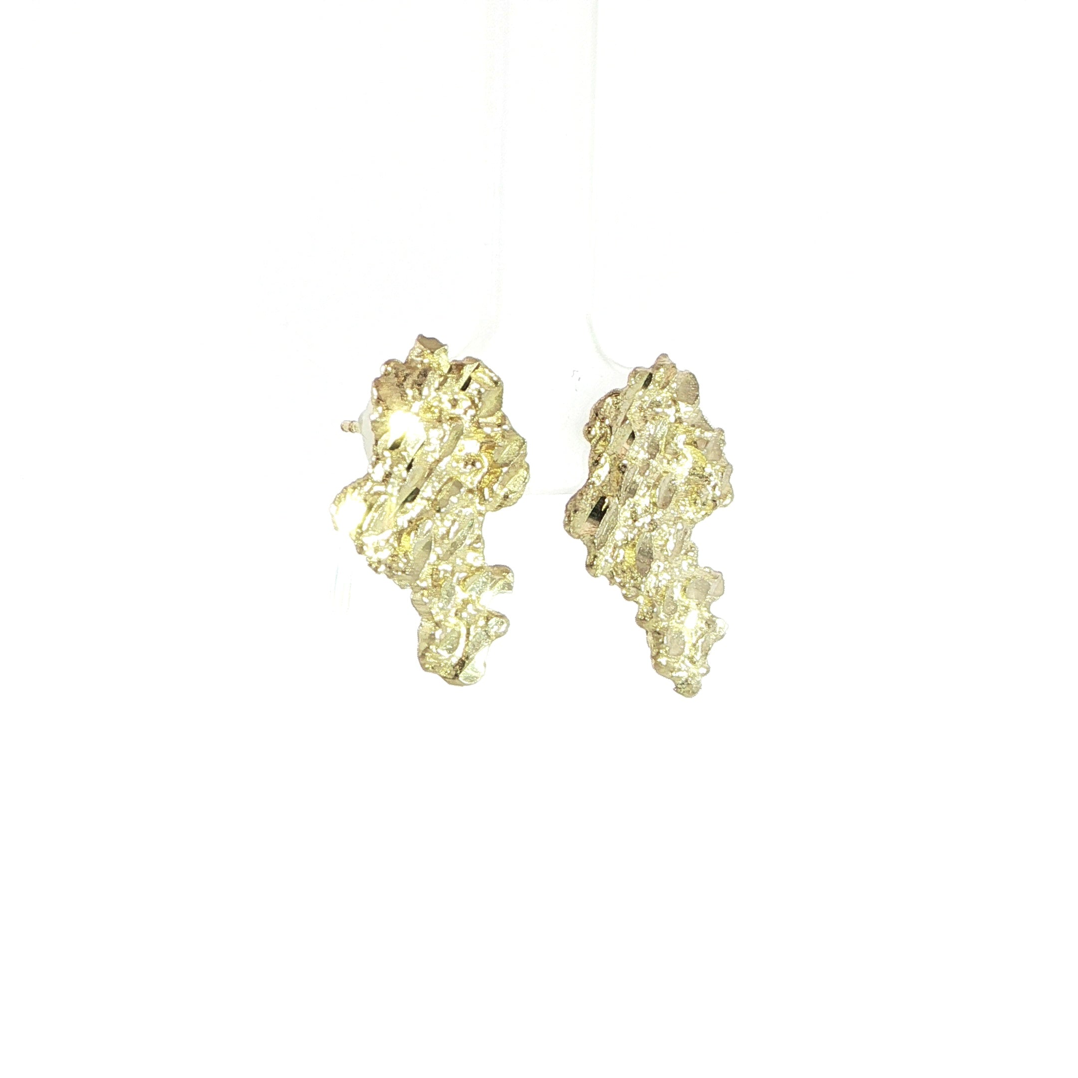 10K Yellow Gold Nugget Earrings