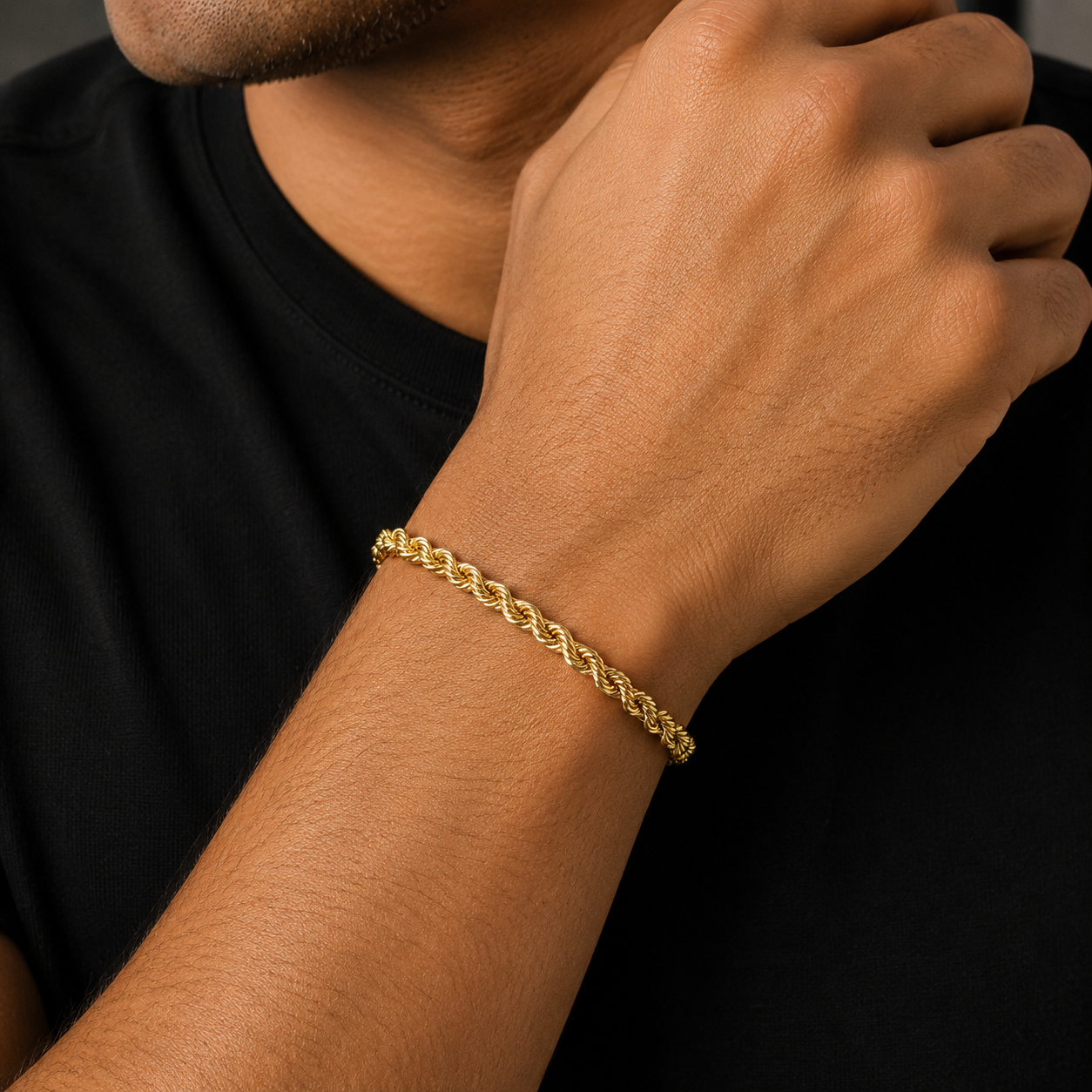 Classic Twisted Rope Bracelet in 10K Gold