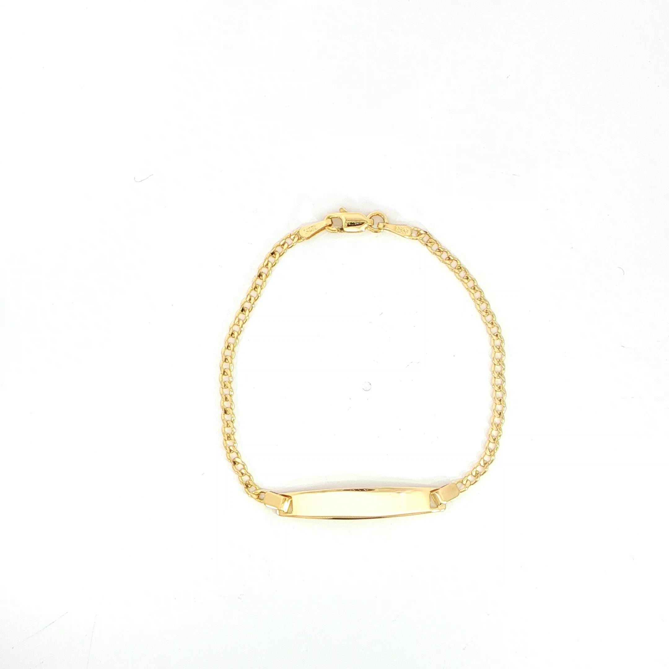 10K yellow gold classic ID bracelet with 5MM engravable name plate