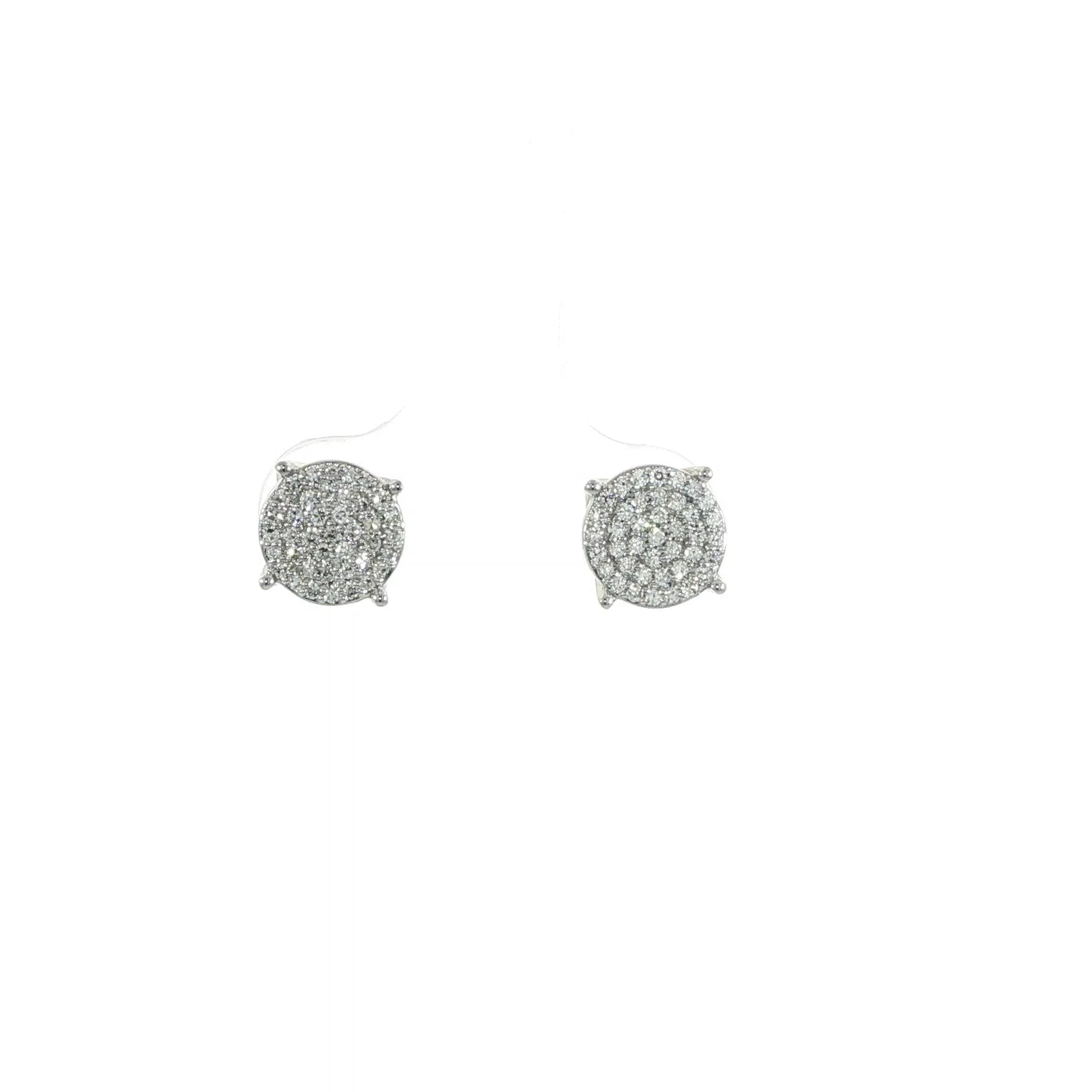 10K Yellow Gold Round Cluster Diamond Stud Earrings with 0.25 CTW Natural SI Diamonds
