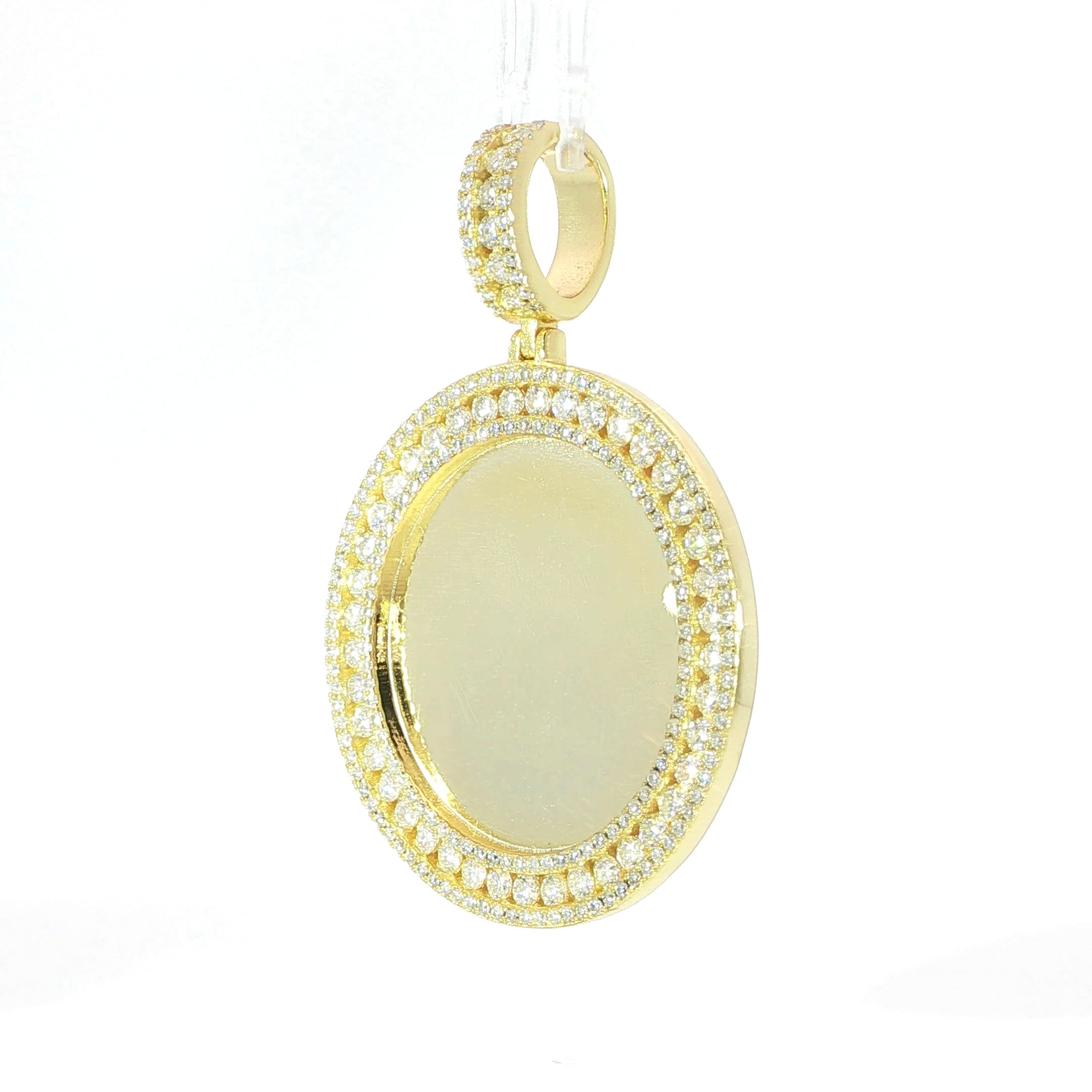 Sterling Silver Picture Frame Pendant with VVS-D Moissanite - 3.69 Carat,