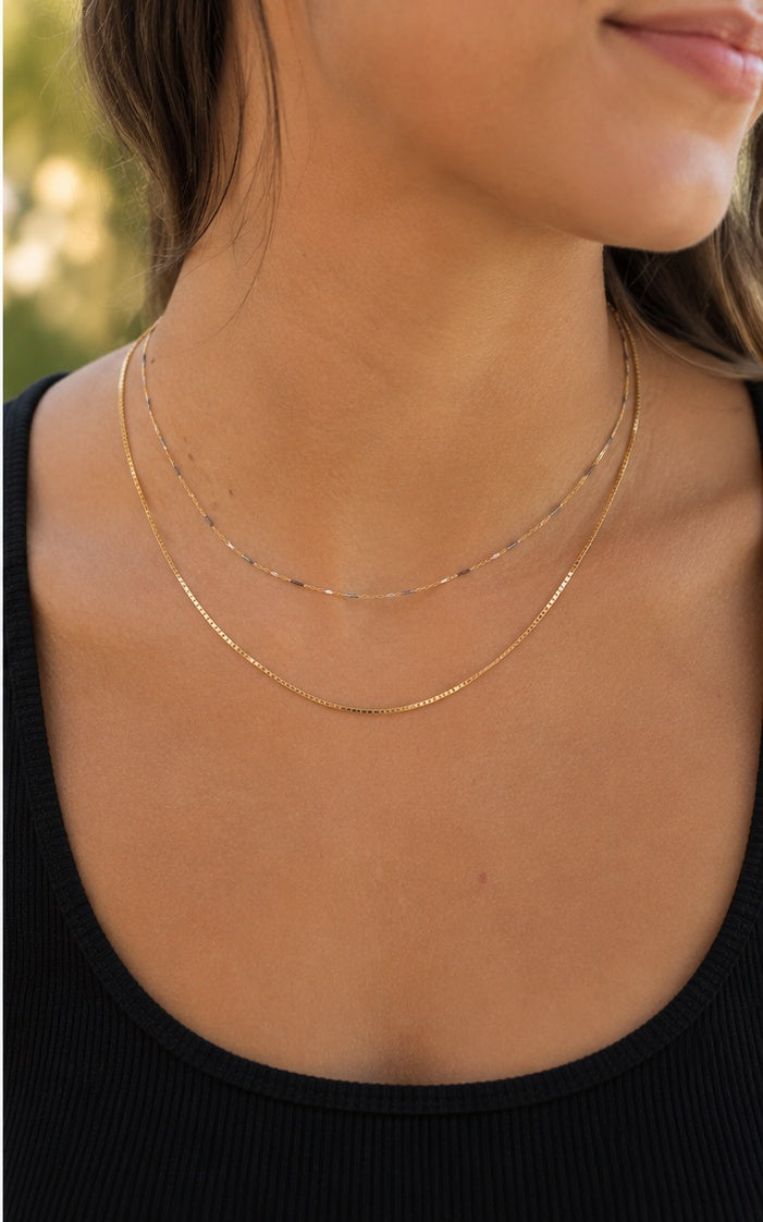 Luxury 14K Gold Two-Tone Layering Chain Necklace