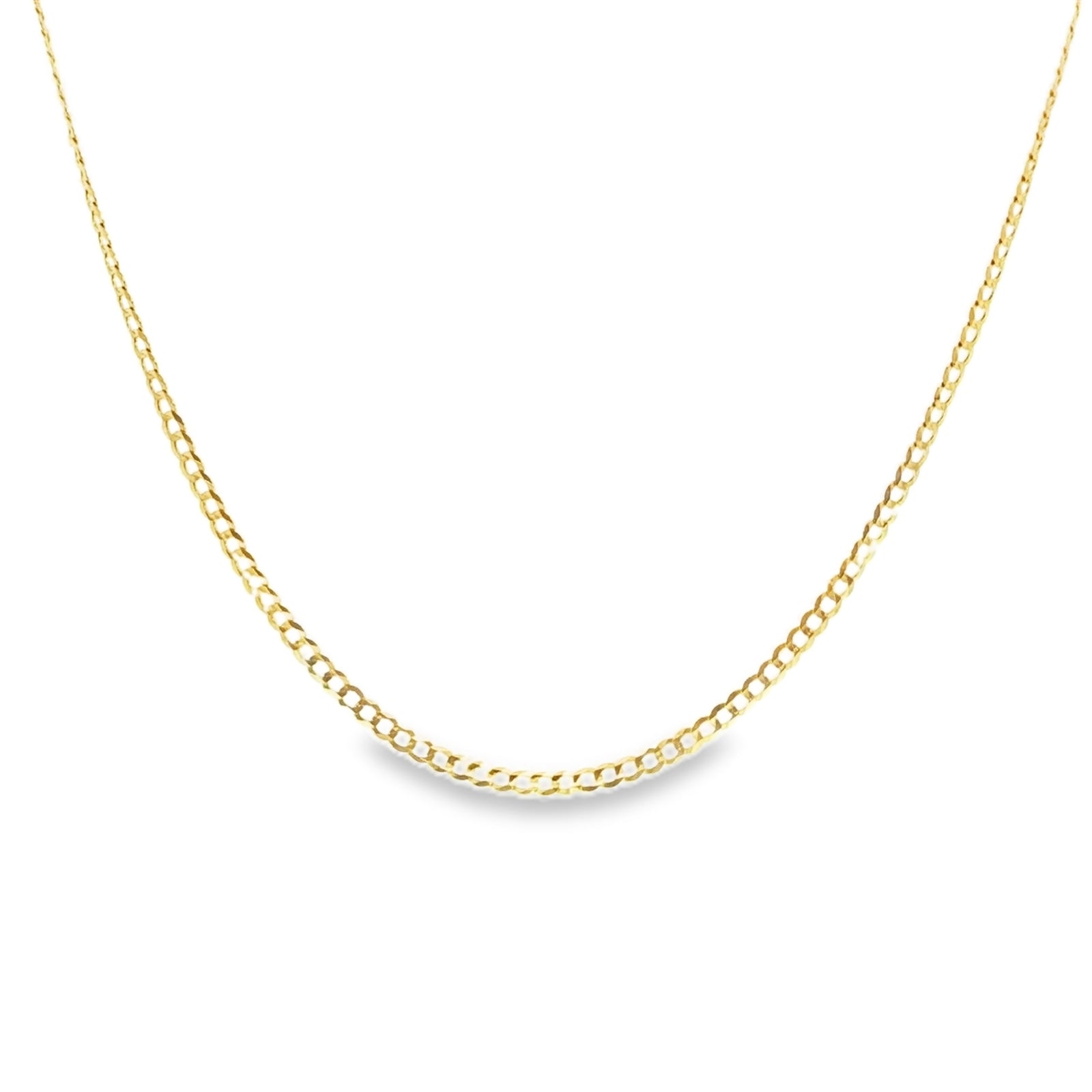 Solid 14K Yellow Gold High Polish Curb Chain