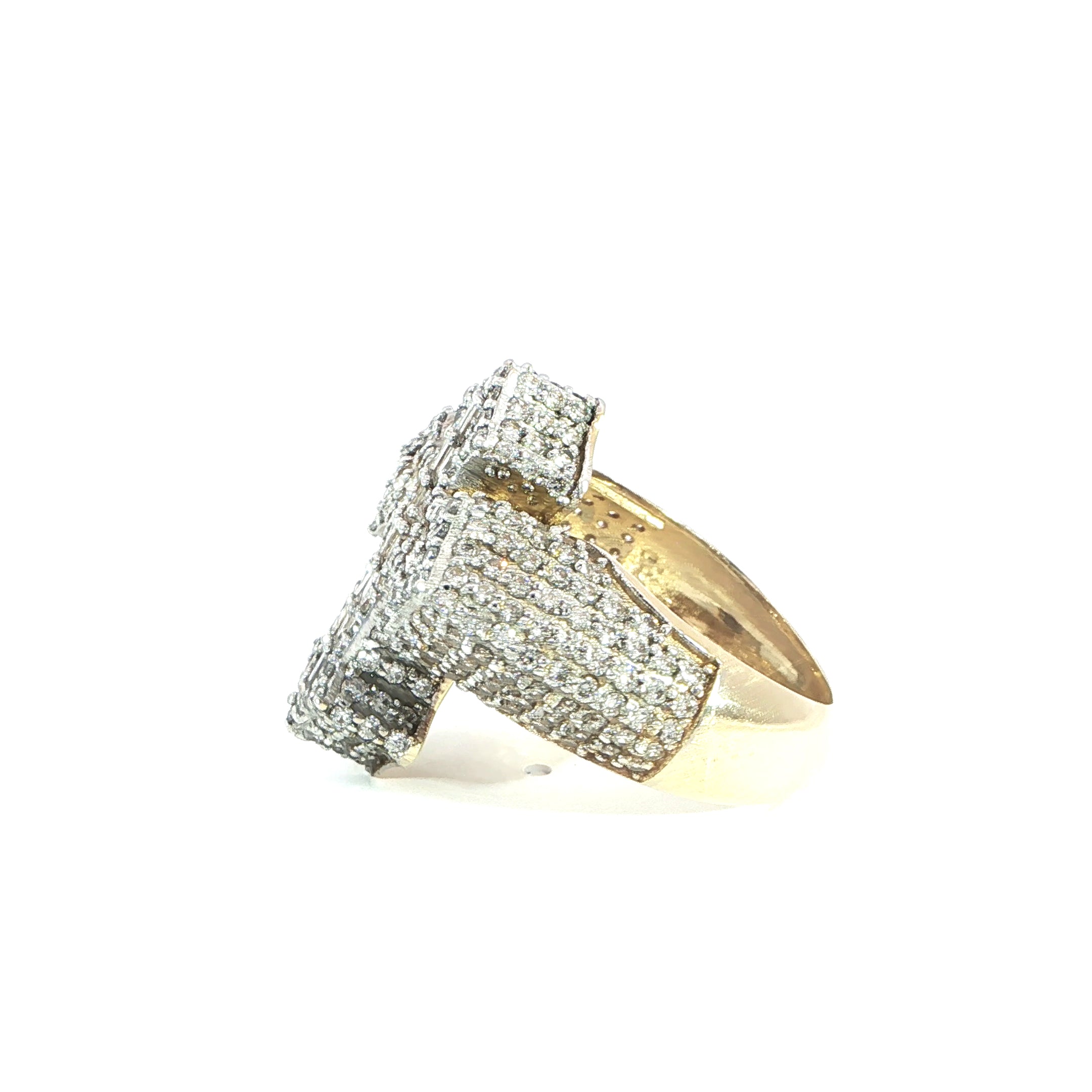 14K Cross Diamond Ring