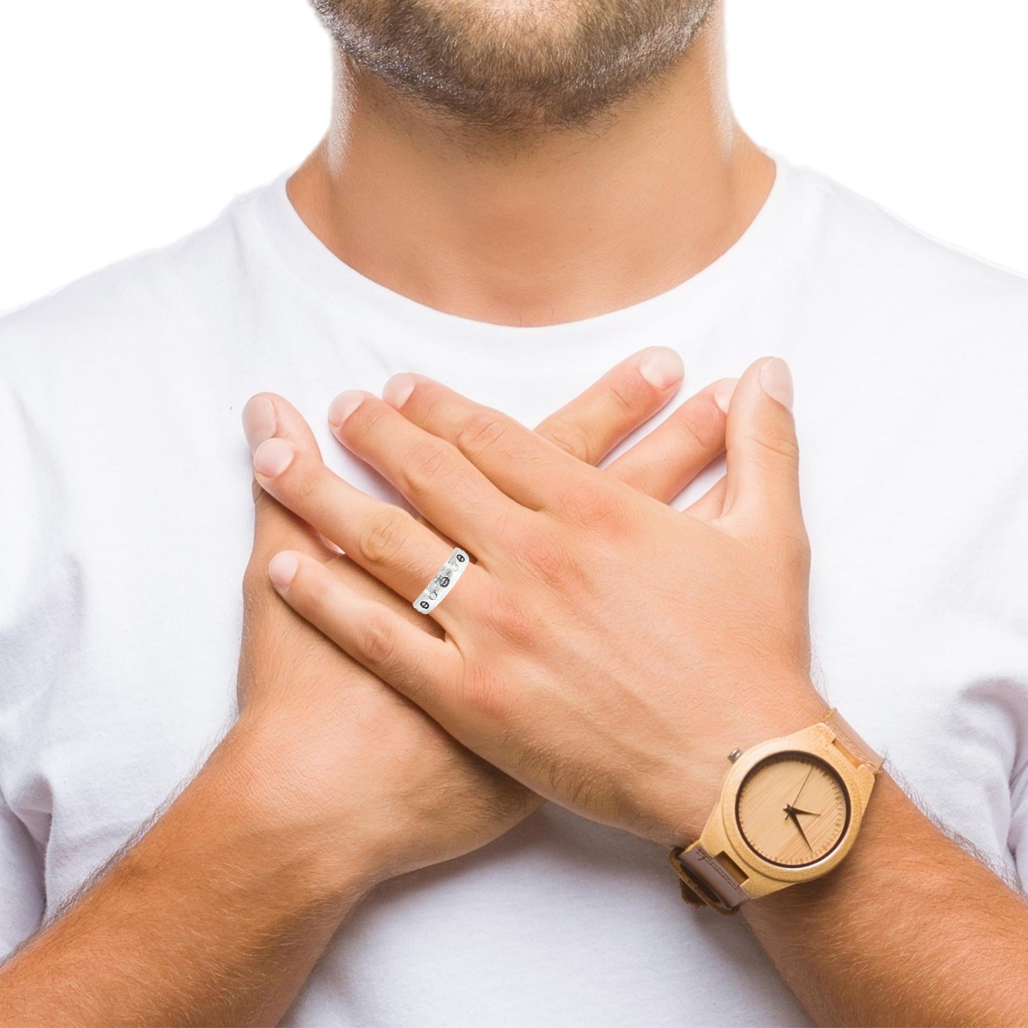 14K White Gold Simple Diamond Band – 6.2mm