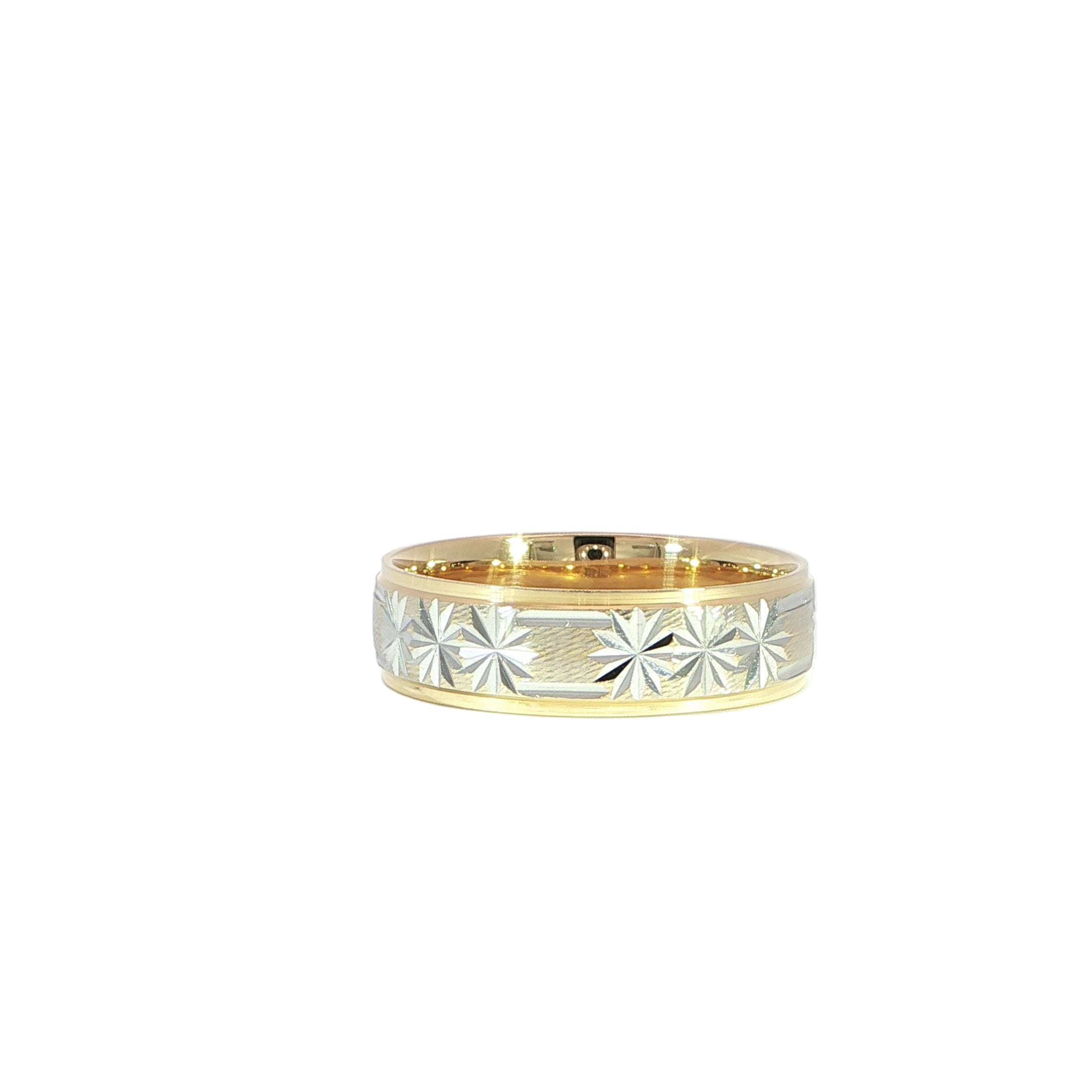 14K Gold Two-Tone Band with Design