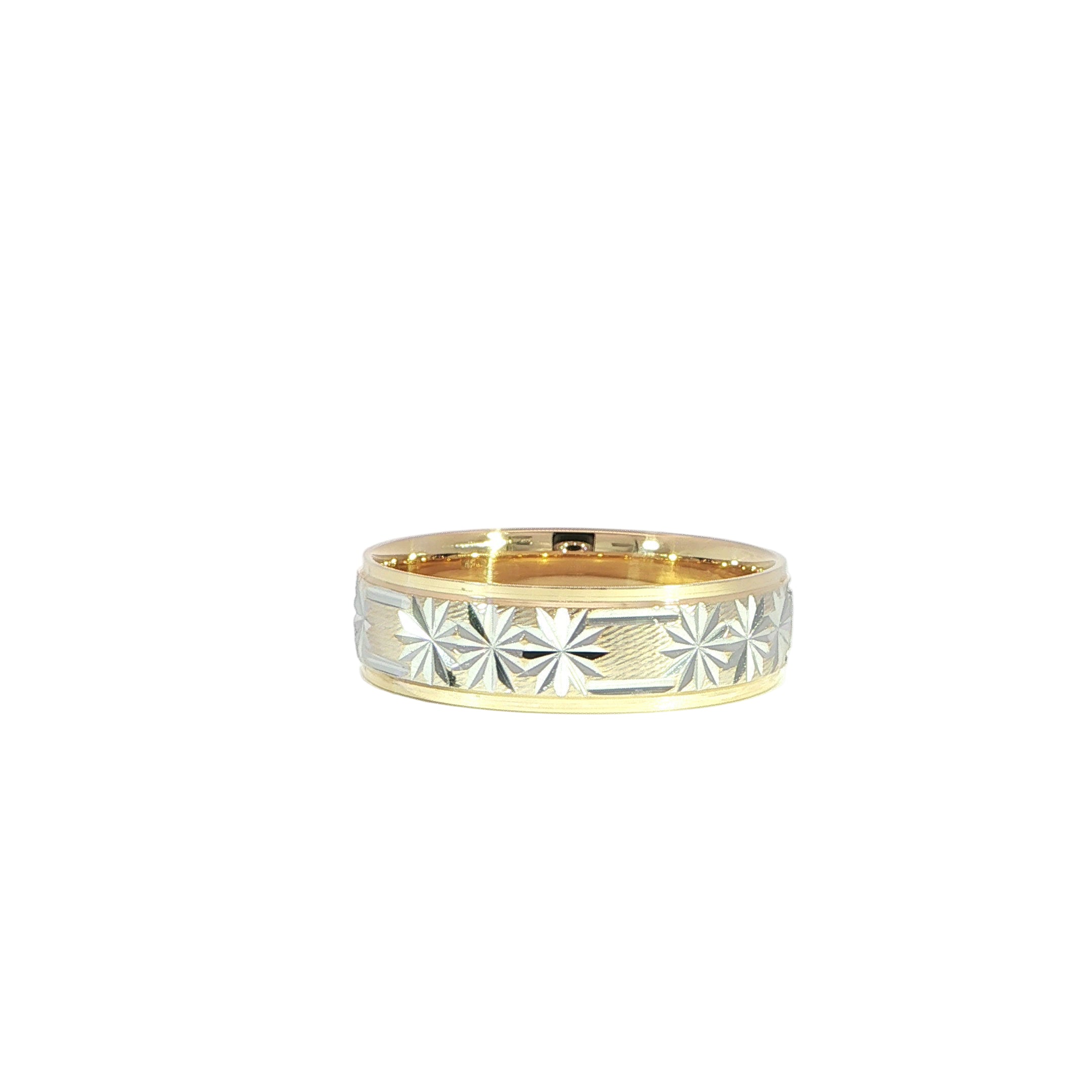 14K Gold Two-Tone Band with Design