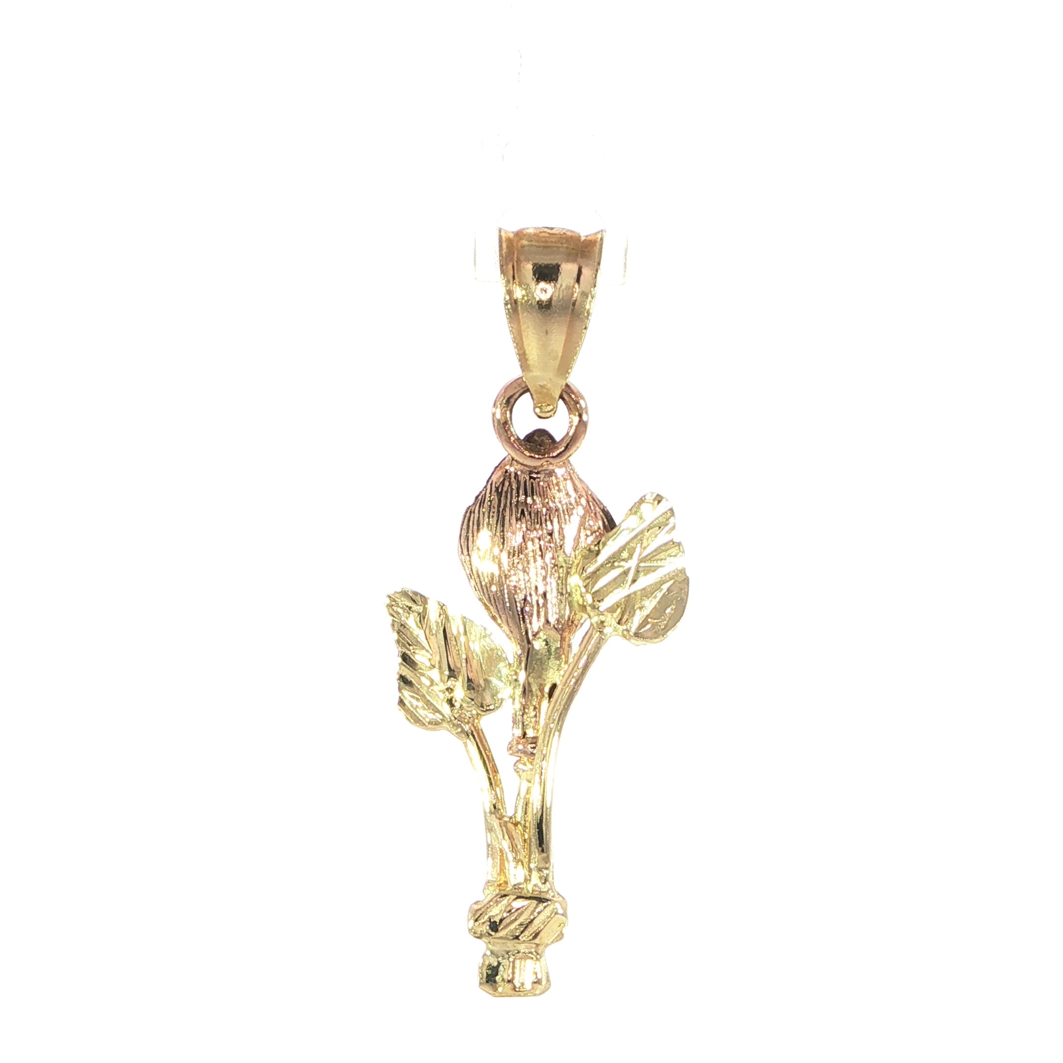 14K Two-Tone Flower Pendant