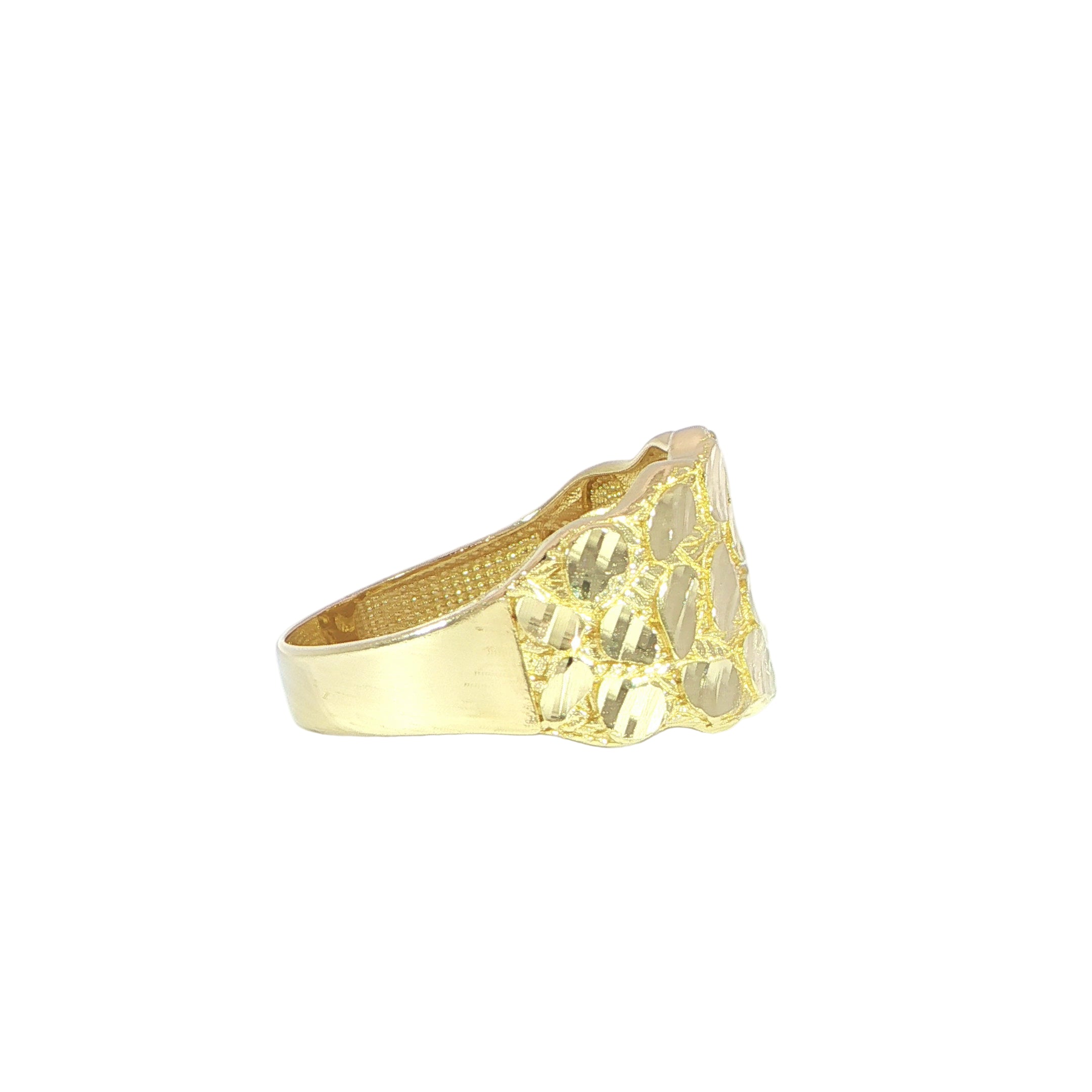 Yellow Gold Nugget Ring Close-Up Side Detail