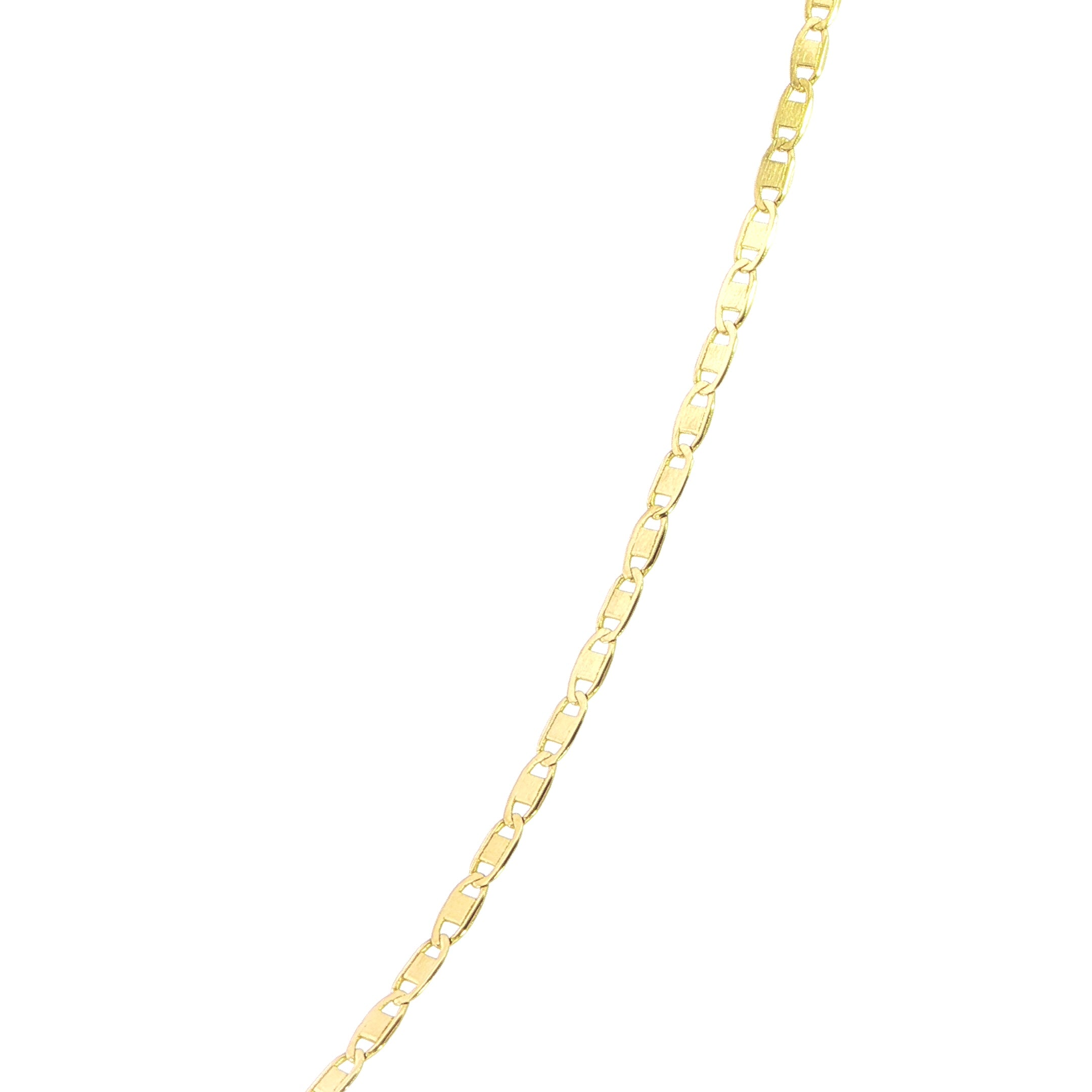 14K yellow gold flat mariner chain necklace