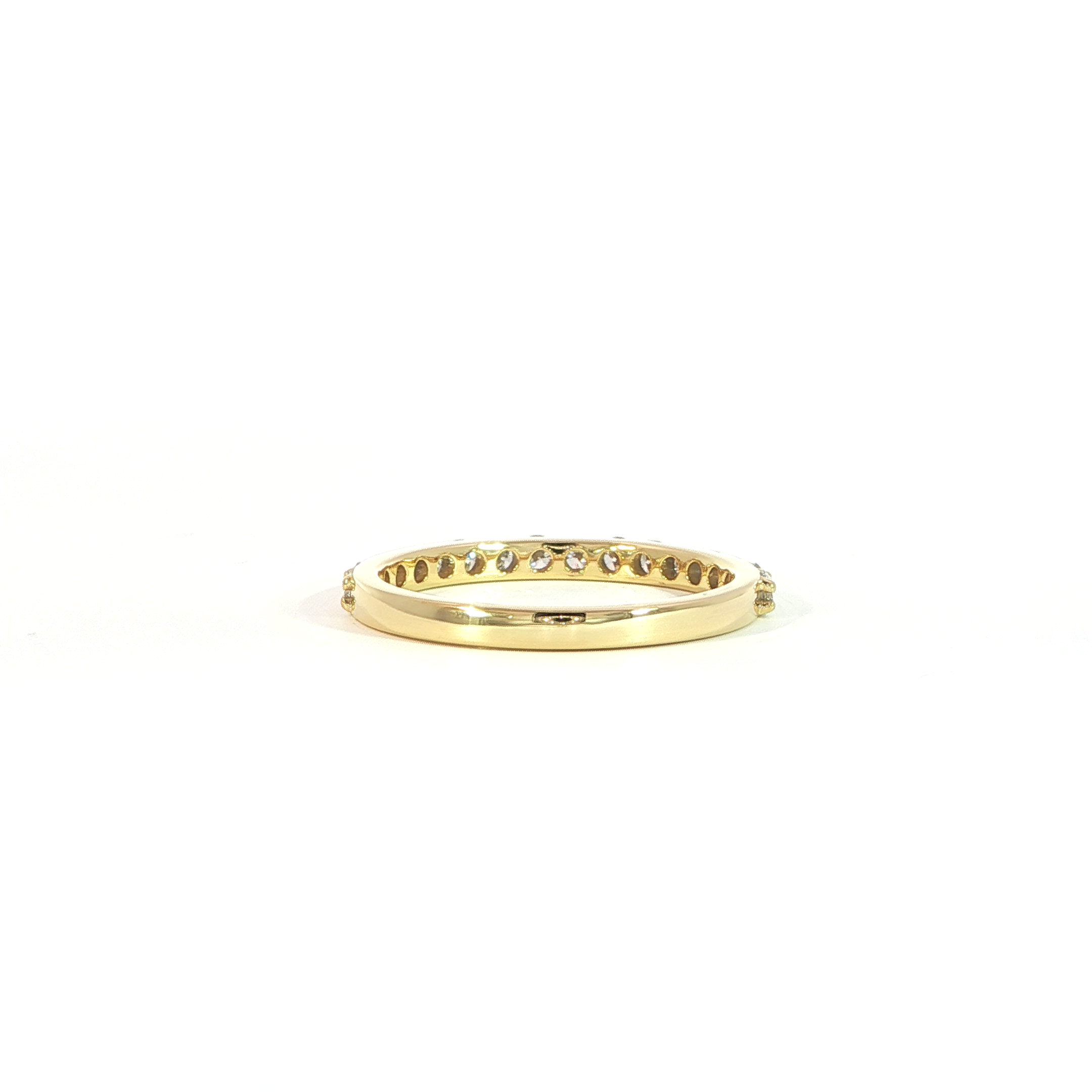 Half eternity round diamond band back view