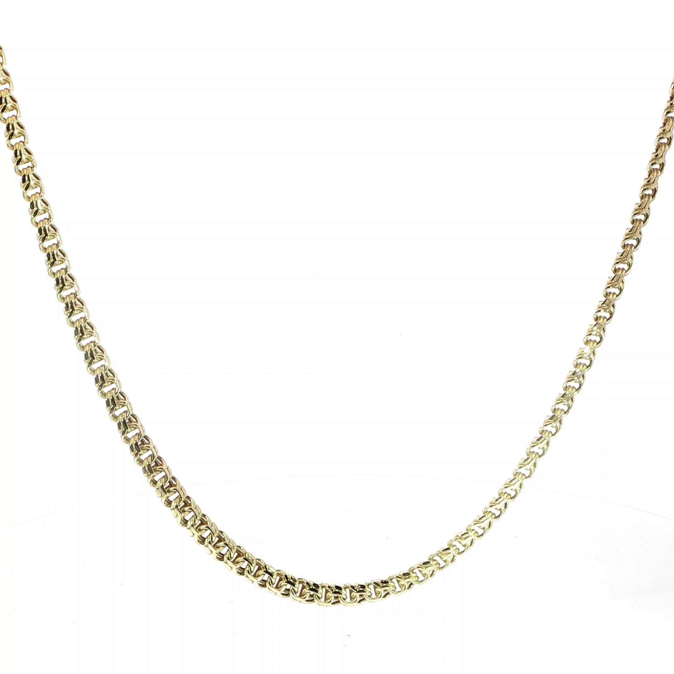 Polished 14K yellow gold Chino link chain 5MM