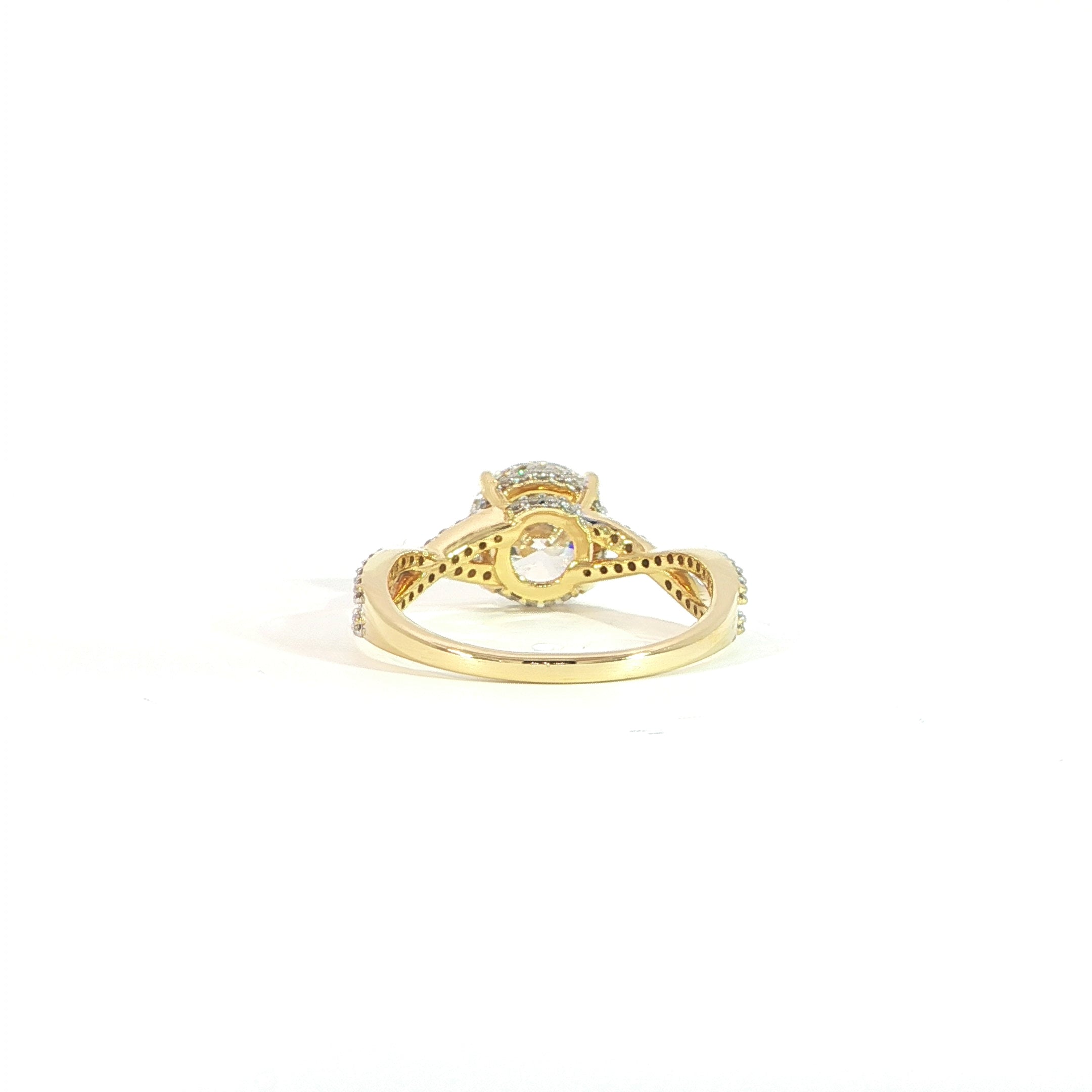 Elegant round lab diamond ring with hidden halo and 2 CT center