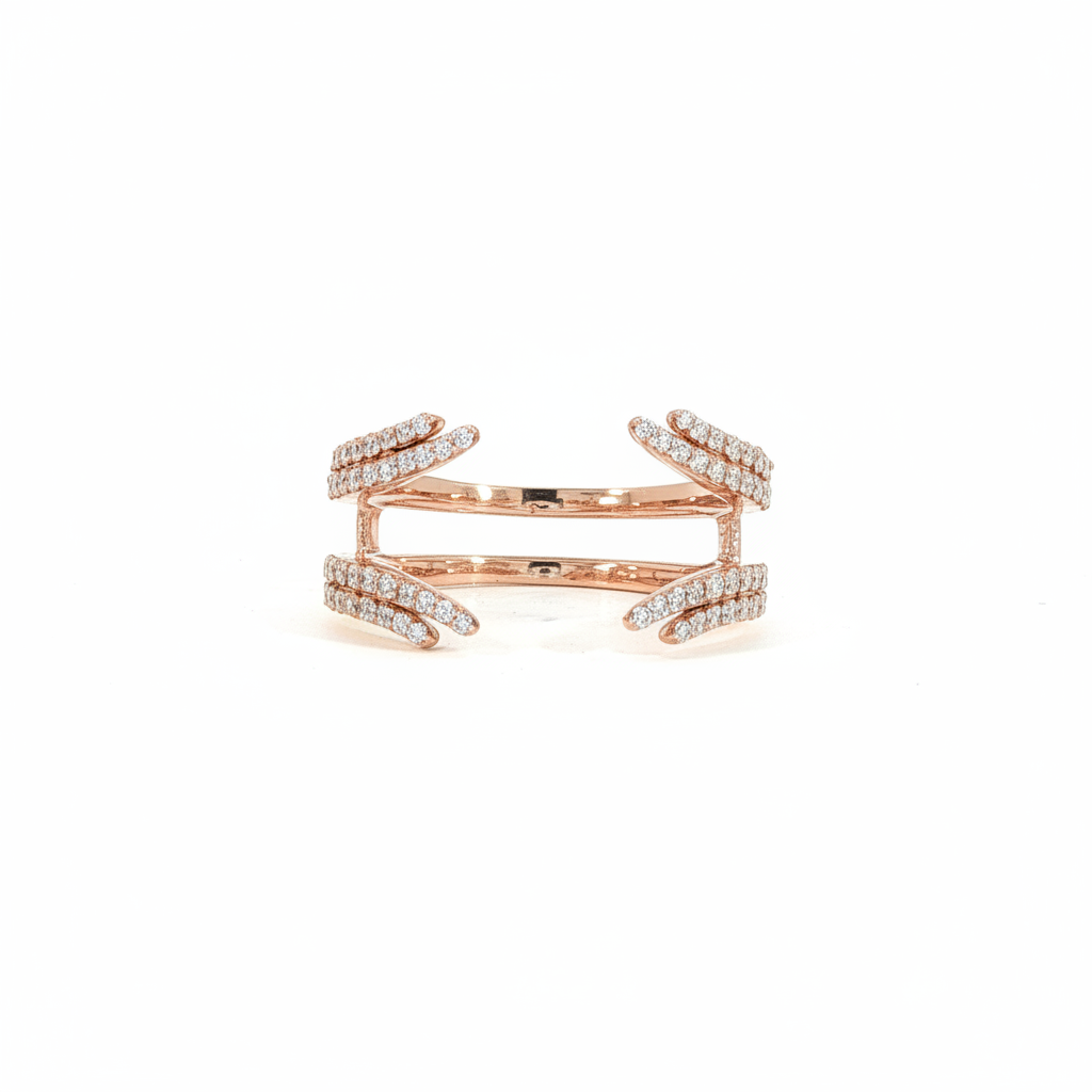 Open wrap diamond enhancer ring in 14K rose gold with 0.41 carat lab diamonds