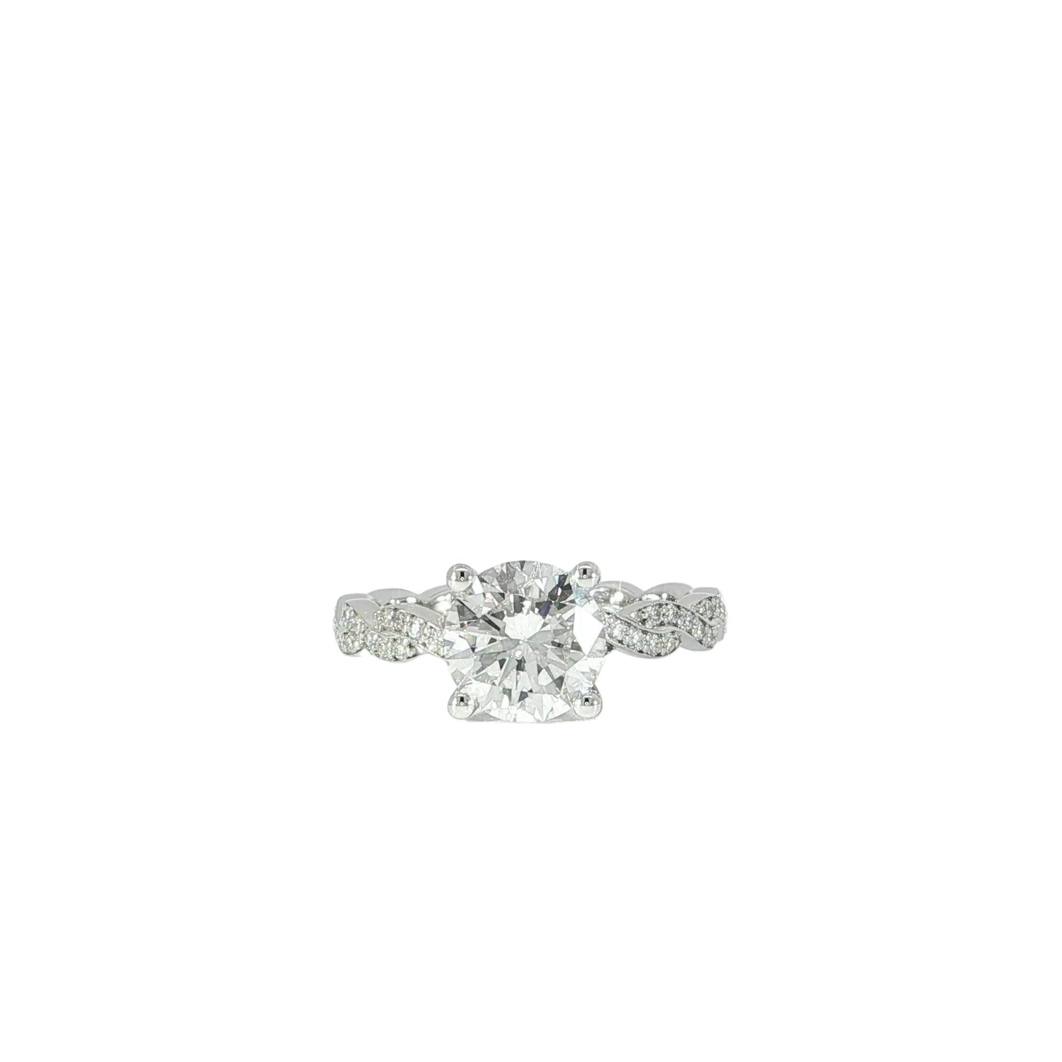 14K white gold twisted diamond engagement ring