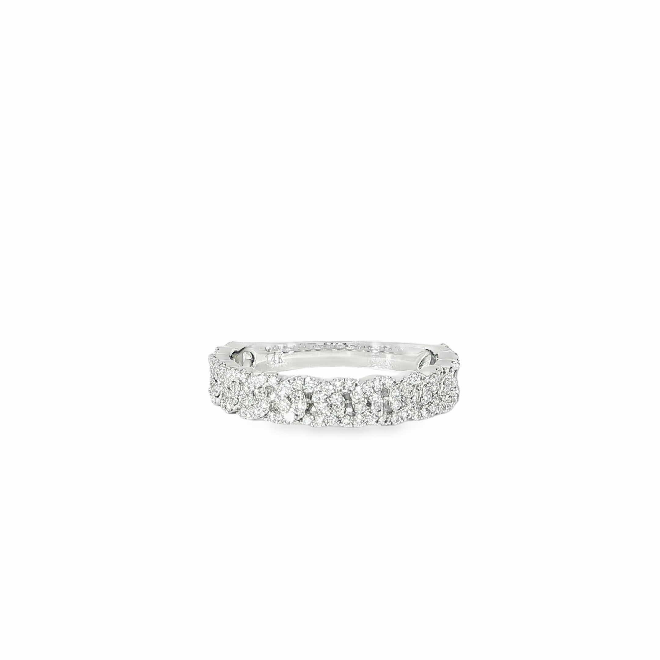 14K white gold chain-link designed band
