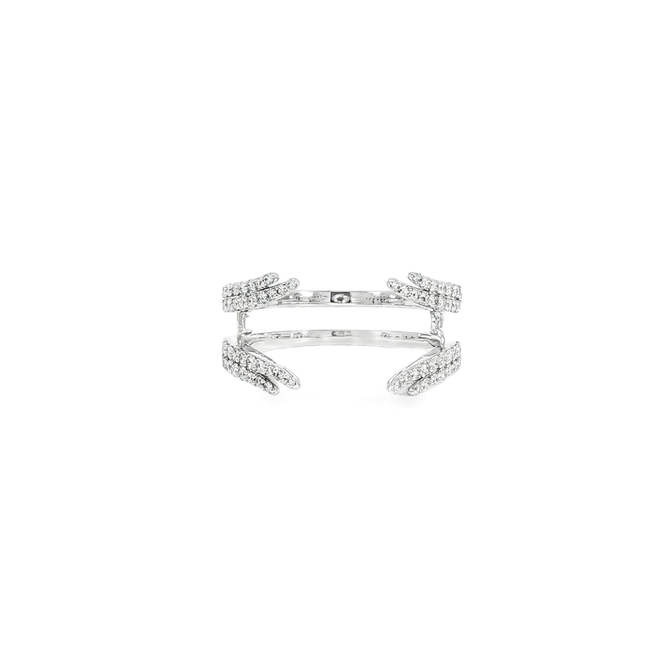 14K gold double row diamond enhancer ring with high-quality lab diamonds, unique open design 0.41 CTW
