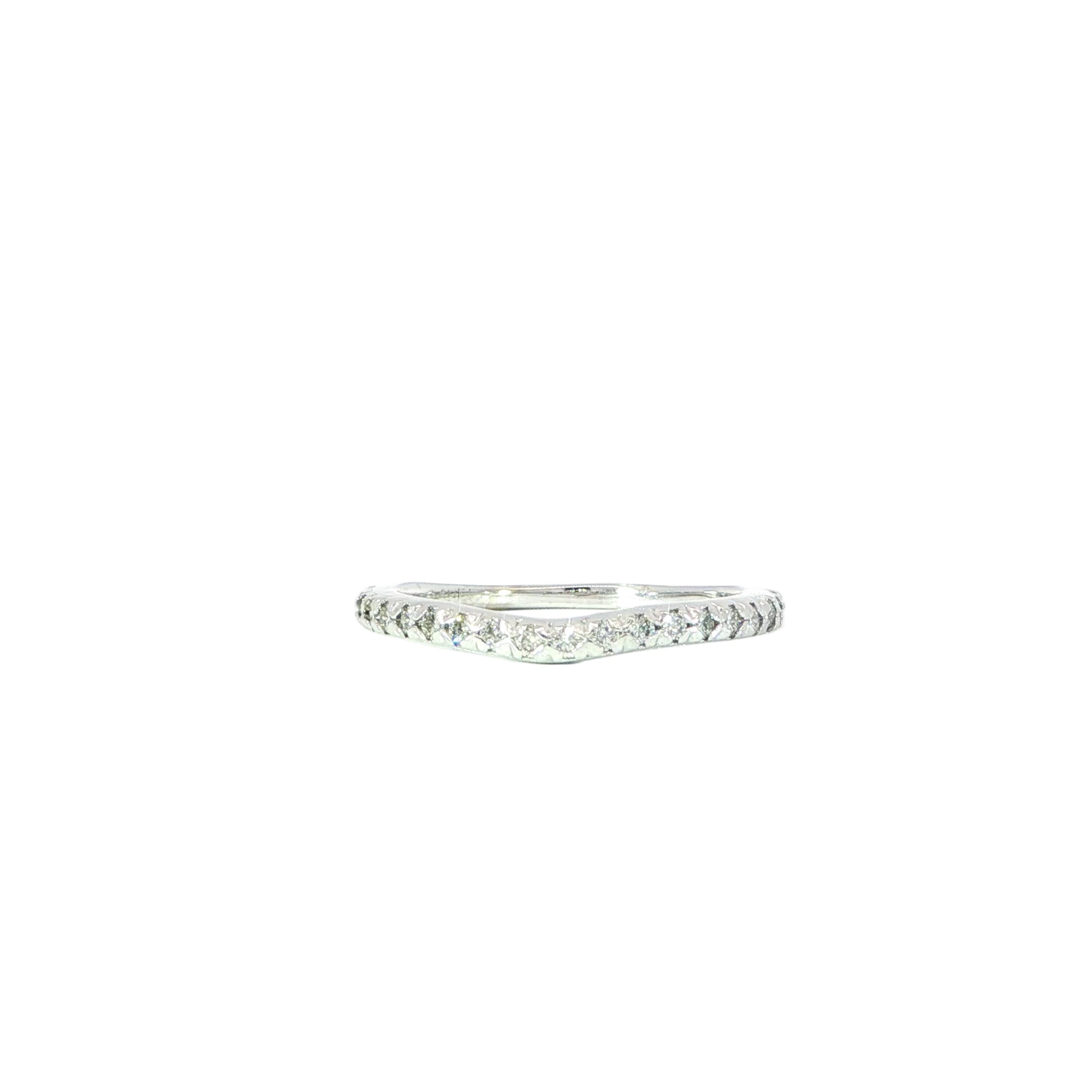 14K white gold lab grown diamond contour band with 0.25 CTW diamonds