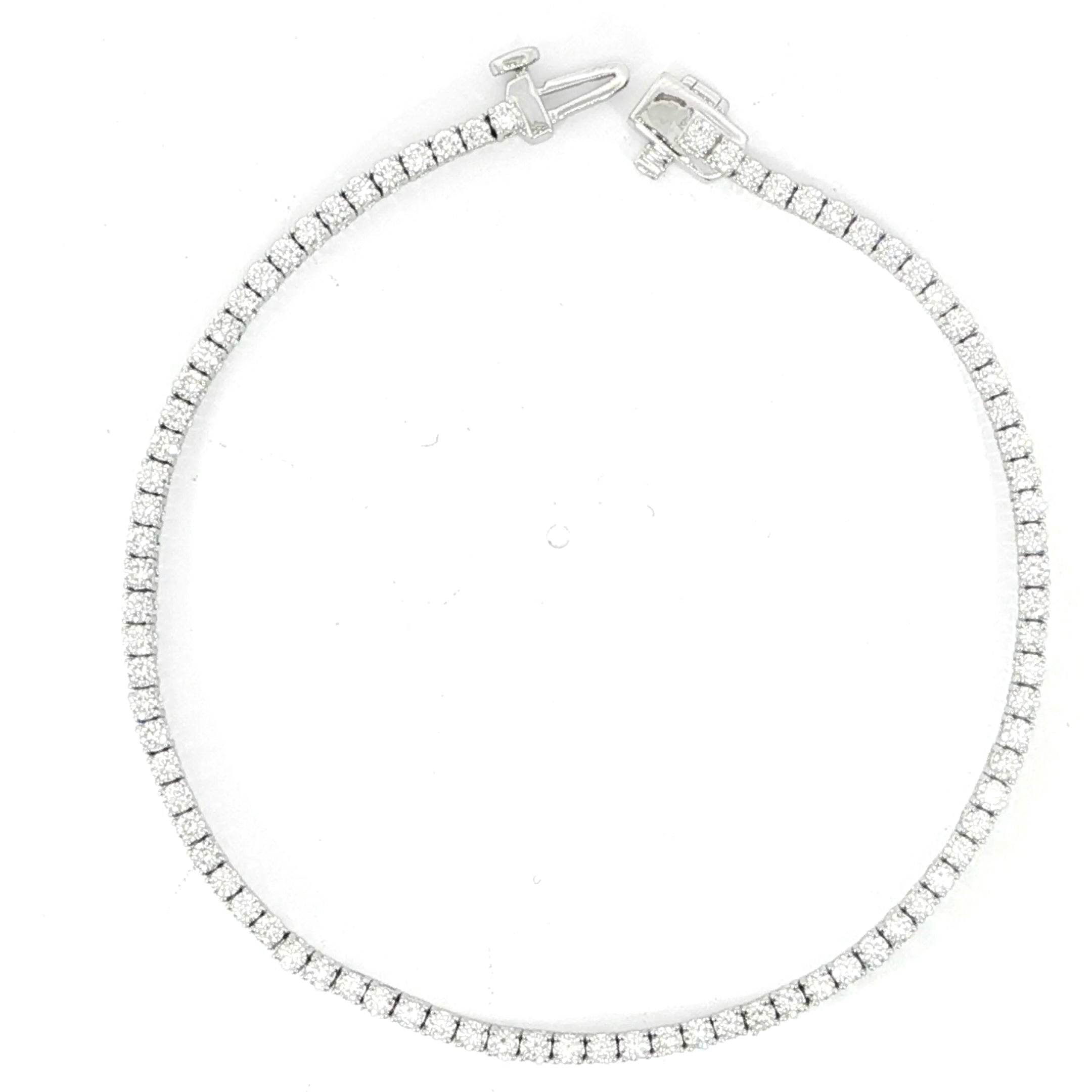 Elegant 2MM diamond tennis bracelet in 14K white gold