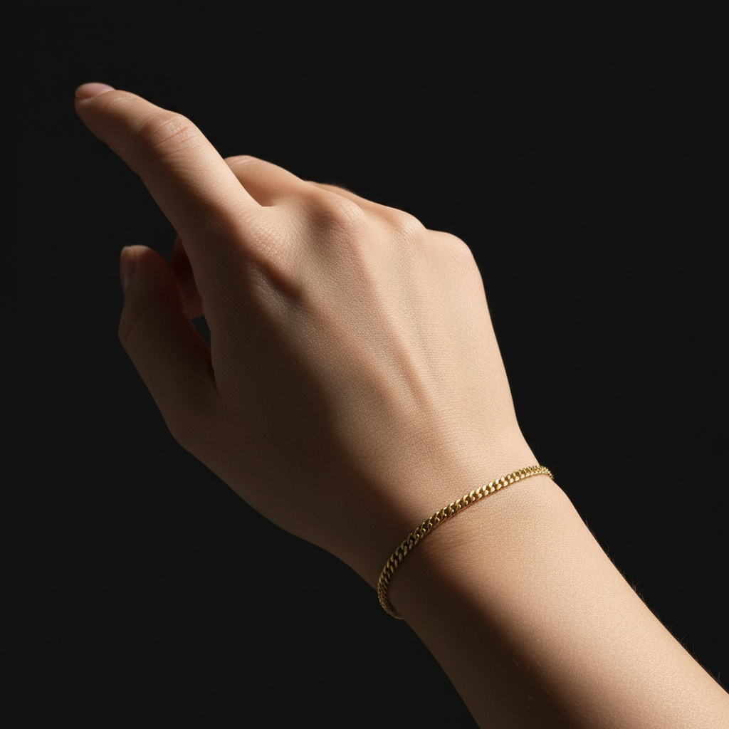 14K yellow gold Cuban link bracelet 3MM